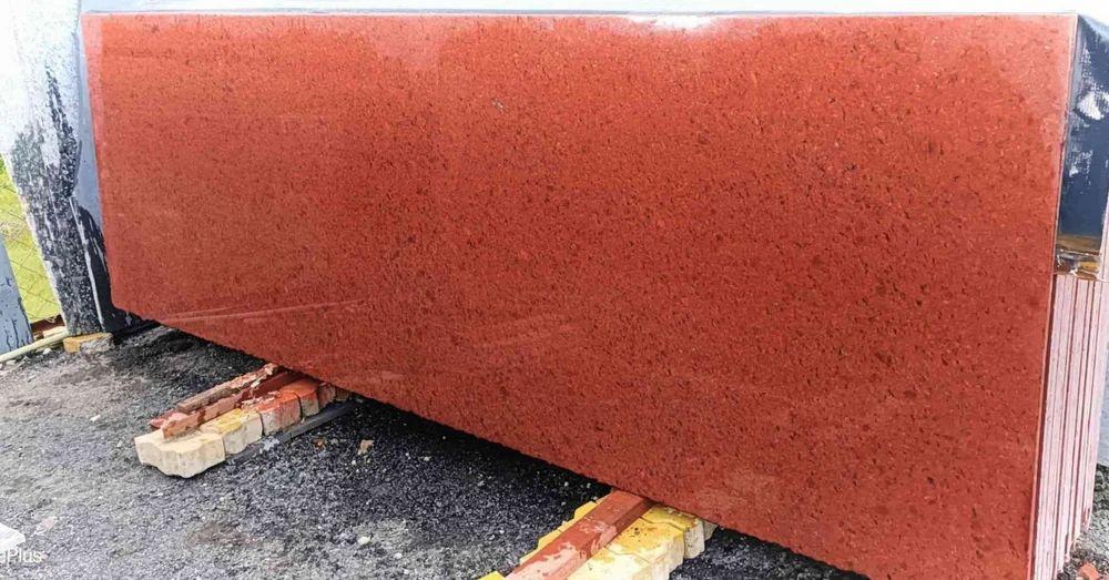 Ruby Red Polished Granite Slab₹ 235/sq ftGet Latest PriceMinimum Order Quantity: 50 sq ftThickness	15 mmSize	10 ft * 3 ftForm	SlabSurface Finish	PolishedUsage/ Application	FlooringColor	Ruby RedShape	RectangularTransform your space with the stunning Ruby Red Polished Granite Slab, a perfect blend of elegance and durability. This exquisite slab features rich, deep red hues with striking black and gold flecks, making it an eye-catching centerpiece for any kitchen, bathroom, or outdoor area. Its polished finish not only enhances its beauty but also provides a smooth, easy-to-clean surface that resists stains and scratches. Elevate your home’s aesthetic and enjoy the timeless appeal of natural stone with this luxurious granite slab.
