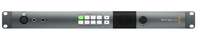 Get everything you need for cameras in live production with a single converter! Connect your camera’s SDI or HDMI outputs for conversion to optical fiber, while your switcher program feed can be fed back via optical fiber for camera monitoring. ATEM Camera Converter includes an internal battery, talkback, tally, and microphone inputs!SDI Video Input1 x 10 bit SD/HD switchable.SDI Video Output1 x 10 bit SD/HD switchable.HDMI Video Input1 x HDMI type A connector.HDMI Video Output1 x HDMI type A connector.Talkback Audio1 x 3.5mm stereo connector for talkbackmicrophone. 1 x 3.5mm stereo connector for stereo headphones, compatible with iPhone headsets.Analog Audio2 x balanced 1/4