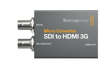 Simultaneous SDI ↔ HDMI conversion 1× SD/HD/3G-SDI input & output1× HDMI input & outputSupports up to DCI 2K60 (SDI) & 1080p60 (HDMI)3G-SDI Level A & Level B supportEmbedded audio support (SDI & HDMI)HDMI timecode supportSDI re-clocking for stable signalCamera control & tally support (BMPCC via SDI)Includes AC power supply (PSU)