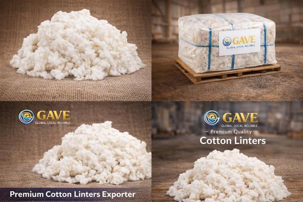 Cotton Linters are fine, short fibers obtained from cotton seeds after the ginning process. These fibers are widely used in various industries including paper manufacturing, cellulose production, pharmaceuticals, explosives, and high-grade textiles.Gave Exports offers premium quality cotton linters with high purity, low moisture content, and excellent fiber consistency. Our product is carefully processed and packed to meet international export standards. Suitable for bulk industrial use, we ensure timely delivery and competitive pricing.