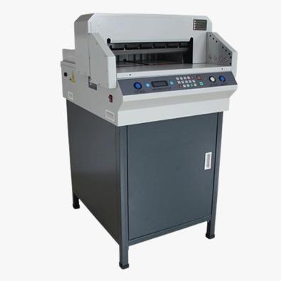 Products information :Max.Cutting width : 460X460mm Max. cutting height : 60mmMin.Cutting depth : 40mmPrecision : ±0.3mmClamp paper : AutomaticPush paper : AutomaticCutting length behind knife : 460mmTable length infront knife : 235mmSafely : IR BarPower : AC 220V/±10%50HZ(60HZ) 750WShipping Dimension(mm) : 935X810X810mmGross Weight : 146KGS