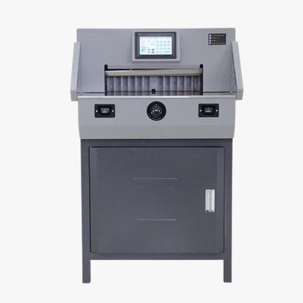 Products information :Max.Cutting width : 460X460mm Max. cutting height : 80mmMin.Cutting depth : 40mmPrecision : ±0.3mmClamp paper : AutomaticPush paper : AutomaticCutting length behind knife : 460mmTable length infront knife : 235mmSafely : IR BarPower : AC 220V/±10%50HZ(60HZ) 750WShipping Dimension(mm) : 935X810X810mmGross Weight : 150KGS