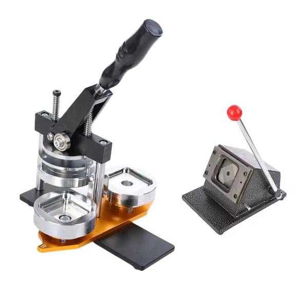 SQUARE BADGE MACHINE Products information :Button material : MetalColour : GoldenType : ManualWeight : 8 KgsSize : 12.5x9x9 CM