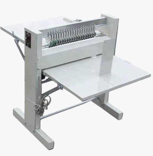 Products information :Max paper size : 500mmMin Cutting size : 6mmPaper feeding way : ManualPower : 120WVoltage : 220VTotal Blade : 15Half cutting Blades : 11Perforating Blades : 1Rubber Wheels : 3SPEED : CONTROLLERPackage size : 610*955*770 MM Weight : 50 kg