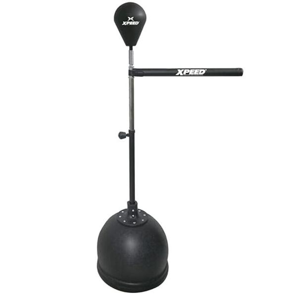 The XPEED “Power Spin BOXING TRIANER” is the perfect reaction trainer for use inThe punch bar is designed to improve the user's boxing, MMA and fitness skills. It is ideal for use in gyms or for training at home boxing and kick-boxing in preparation for competitions.Perfect for reaction reflexesCan be filled with water or sandWith spring for quick and accurate pendulum movementsPadded arm for trainingDesigned to improve Boxing & MMA SkillsSuitable for use in gym & at homeAdjustable height: 156cm -196cmPunching ball: 20cm x 26cmHDPE base:50cm x 50cm(H)