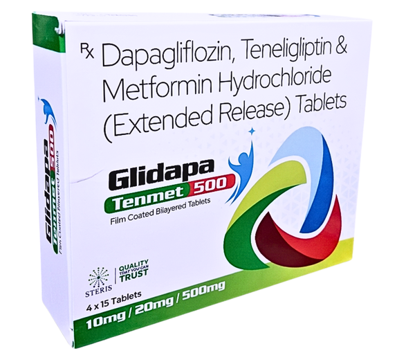 Managing type 2 diabetes effectively requires a combination of the right medication, lifestyle changes, and continuous monitoring. GLIDAPA TENMET 500, a powerful triple-combination tablet containing Dapagliflozin (10 mg), Teneligliptin (20 mg), and Metformin Hydrochloride (500 mg), is designed to provide comprehensive glycemic control for individuals suffering from type 2 diabetes mellitus.This advanced formulation works through multiple mechanisms to regulate blood sugar levels, improve insulin sensitivity, and reduce glucose production, making it an ideal solution for patients who require combination therapy.How GLIDAPA TENMET 500 WorksGLIDAPA TENMET 500 combines three well-established antidiabetic agents, each targeting different pathways:Dapagliflozin works by inhibiting SGLT2 receptors in the kidneys, promoting the excretion of excess glucose through urine.Teneligliptin increases incretin hormone levels, which stimulate insulin secretion and decrease glucagon release after meals.Metformin Hydrochloride reduces hepatic glucose production and improves insulin sensitivity in peripheral tissues.Together, this triple-action formula ensures better blood sugar control throughout the day, especially for patients with uncontrolled diabetes on monotherapy.Uses of GLIDAPA TENMET 500GLIDAPA TENMET 500 is primarily prescribed for:Management of Type 2 Diabetes MellitusPatients with inadequate glycemic control on dual therapyReducing fasting and postprandial blood glucose levelsImproving insulin sensitivitySupporting weight management in diabetic patientsIt is usually recommended along with a proper diet and regular exercise for optimal results.Key Benefits of GLIDAPA TENMET 5001. Triple Mechanism ActionUnlike single or dual therapy drugs, this combination provides a three-way approach to diabetes control, targeting different physiological processes.2. Effective Blood Sugar ControlIt helps maintain stable glucose levels throughout the day, reducing spikes after meals.3. Weight Management SupportDapagliflozin aids in calorie loss through urine, which may help in weight reduction.4. Cardiovascular BenefitsThis combination may help reduce cardiovascular risks associated with diabetes when used under medical supervision.5. Low Risk of HypoglycemiaCompared to some other antidiabetic medications, it has a relatively lower risk of causing dangerously low blood sugar levels.6. Improved Patient ComplianceCombining three drugs in one tablet reduces pill burden and improves adherence.Dosage and AdministrationTake GLIDAPA TENMET 500 as prescribed by your doctorUsually taken once daily with meals to reduce gastrointestinal side effectsSwallow the tablet whole; do not crush or chewFollow your physician’s advice strictly for best resultsSide Effects of GLIDAPA TENMET 500Like all medications, this combination may cause some side effects. Most are mild and temporary.Common Side EffectsNausea or vomitingDiarrheaHeadacheIncreased urinationNasopharyngitis (cold-like symptoms)Mild dehydrationSerious Side Effects (Rare)Urinary tract infectionsGenital infectionsLactic acidosis (rare but serious, linked to Metformin)Hypoglycemia (especially if combined with other medications)Kidney function changesIf any severe symptoms occur, immediate medical attention is necessary.Precautions and WarningsNot recommended for patients with severe kidney diseaseUse cautiously in elderly patientsAvoid excessive alcohol consumptionInform your doctor if you have liver, heart, or pancreatic conditionsNot suitable for type 1 diabetes or diabetic ketoacidosisPregnant and breastfeeding women should consult a healthcare professional before use.Who Should Use GLIDAPA TENMET 500?This medication is ideal for:Adults diagnosed with Type 2 DiabetesPatients requiring combination therapyIndividuals not achieving control with Metformin aloneOverweight diabetic patients needing additional metabolic benefitsStorage InstructionsStore in a cool, dry placeKeep away from direct sunlight and moistureKeep out of reach of childrenConclusionGLIDAPA TENMET 500 is a modern, highly effective triple-combination therapy designed to provide comprehensive control over type 2 diabetes. With the combined power of Dapagliflozin, Teneligliptin, and Metformin Hydrochloride, it addresses multiple aspects of glucose metabolism, making it a preferred choice for healthcare professionals.Its benefits go beyond just blood sugar control—it also supports weight management, improves insulin sensitivity, and enhances overall metabolic health. However, like any medication, it should only be used under proper medical supervision to ensure safety and effectiveness.