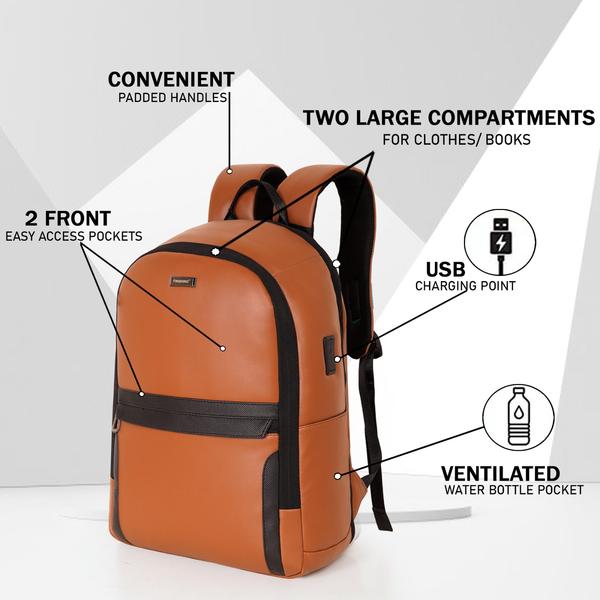 Laptop Backpack with Built-in Charging PortStay powered on the go with this sleek laptop backpack featuring a built-in USB charging port. Keep your devices charged anytime by connecting a power bank inside.Features:Padded Laptop Compartment: Fits laptops up to 17 inches securely.Organized Storage: Multiple pockets for gadgets, books, and accessories.Durable & Water-Resistant: Protects belongings from daily wear and spills.Comfortable Design: Adjustable padded straps and breathable back panel.Stylish & Practical: Perfect for work, school, travel, or daily use.Combine style, convenience, and technology in one backpack that keeps your essentials organized and your devices charged.