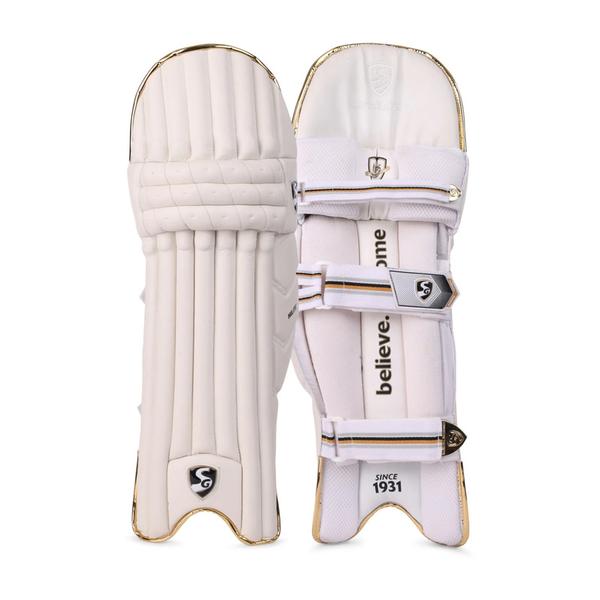 he SG Hilite Batting Legguards are built for top-level protection and comfort, making them ideal for serious cricketers. Featuring a premium quality imported polyurethane (PU) facing, these pads offer superior durability and impact resistance. The high-density sponge-filled vertical bolster, combined with a TPU insert for knee protection, ensures maximum safety. Extra high-density foam in the side wings provides additional coverage, while the mesh instep with hard-wearing piping enhances durability. Designed for a secure and comfortable fit, these legguards come with extra butterfly straps, a padded strap, and added protection on the top hat. Available in adult and small adult sizes, the SG Hilite is the perfect choice for advanced cricketers.Premium imported PU facing for durability and superior protection.High-density sponge-filled vertical bolster with TPU knee insert for impact absorption.Extra high-density foam in the side wings for additional side protection.Mesh instep with hard-wearing piping for long-lasting durability.Extra butterfly straps, padded strap, and top hat protection for a secure and comfortable fit.