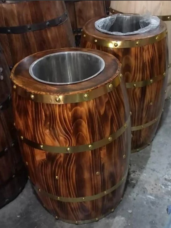 Material	WoodStorage Capacity(L)	50 LUsage/Application	Sugar,rice,spices,candies,dryfruitsMouth Type	RoundWeight	15 kgDrum Height	2 feet,3 feetSize	2 feet , 3 feetDiameter	17 inch 20 inchWith Handle	NoI Deal In	New OnlyWe are the manufacturer and supplier of grocery storge wooden barrels for super markets, departmental stores etc.