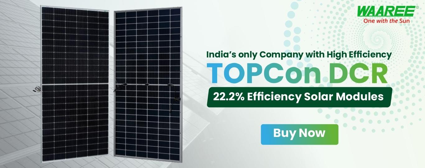 WAAREE Solar Rooftop N-Type TOPCon home systems are high-efficiency, premium solar solutions (up to 23% efficiency) utilizing bifacial panels to generate power from both sides. These systems often feature DCR-compliant 580W+ panels, typically installed in 3kW–5kW+ configurations with 30-year performance warranties. Key options include the 3.2 kW On-Grid Single Phase Bifacial kit.