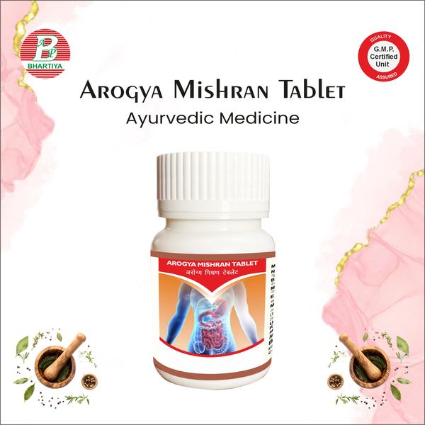                        AROGYA MISHRAN TABLET Product Identification•	Generic Name: Arogya Mishran Tablet•	Type: Ayurvedic Patent Medicine•	Primary Indication Area: Liver disorders and digestive/metabolic support.Therapeutic Indications:Supports liver function, improves digestion, and provides hepatoprotective effects. Primary Benefit:•	Promotes liver health, supports detoxification, and enhances digestion and metabolism.Other Benefits:1.	Appetite Stimulation: Enhances natural appetite, which helps patients with liver disorders who often experience loss of appetite.2.	Metabolic Regulation: Supports healthy metabolism by improving the efficiency of digestive enzymes and nutrient assimilation, which is often compromised in liver dysfunction.3.	Hepatocyte Protection & Regeneration: Provides antioxidants and bioactive compounds that protect liver cells from oxidative stress, toxins, and inflammation, while supporting tissue repair.4.	Improved Energy & Vitality: By optimizing liver function and digestion, it contributes to better energy levels, reducing fatigue associated with liver disorders.5.	Mild Detoxification: Assists the liver in eliminating metabolic toxins and waste products, supporting overall detoxification pathways.6.	Support for Digestive Health: Helps maintain optimal bile flow and digestive function, which can be impaired in liver disorders.7.	Immune Support: Indirectly strengthens immunity by supporting liver detoxification and metabolic balance, which are critical for overall health.AROGYA VARDHINI VATI Botanical / Common Name: Classical Ayurvedic polyherbal-mineral formulationKey Phytoconstituents / Components:1.	Triphala: Emblica officinalis, Terminalia chebula, Terminalia bellirica – tannins, polyphenols, vitamin C2.	Katuki (Picrorhiza kurroa) – iridoid glycosides (Picroside I & II)3.	Shuddha Parada (Purified Mercury) & Shuddha Gandhak (Purified Sulphur) – bioactive minerals4.	Other supportive herbs – flavonoids, glycosides, saponinsMechanism of Action in Liver Disorders – Biochemistry / Pharmacology:1.Hepatoprotective Effect•	Bioactive compounds protect hepatocytes from oxidative stress and toxins.•	Promotes liver tissue regeneration and function.2. Digestive & Choleretic Support•	Enhances bile secretion and supports fat metabolism.•	Stimulates digestive enzymes, improving nutrient absorption.3.Anti-inflammatory & Antioxidant Activity•	Reduces hepatic inflammation and oxidative damage.•	Polyphenols and flavonoids neutralize free radicals.4.	Detoxification & Metabolic Regulation•	Enhances phase I & II liver detoxification enzymes.•	Supports amino acid and lipid metabolism, stabilizing liver function.5.	Rejuvenation / Rasayana Effect•	Improves overall vitality, energy, and immunity.•	Acts as a rejuvenator for liver and digestive tissues. PUNARNAVADI MANDOOR Botanical / Common Name: Classical Ayurvedic polyherbal-mineral formulationKey Phytoconstituents / Components:•	Punarnava (Boerhavia diffusa) – flavonoids, alkaloids, glycosides•	Mandur Bhasma (Iron oxide) – bioavailable iron•	Trikatu (Zingiber officinale, Piper longum, Piper nigrum) – alkaloids, volatile oils•	Other supporting herbs – tannins, saponins, phenolic compoundsMechanism of Action in Liver / Digestive Disorders – Biochemistry / Pharmacology:1.	Hepatoprotective & Rejuvenative Effecto	Punarnava and iron support hepatocyte regeneration and improve liver function.o	Provides Rasayana (rejuvenation) effect on liver and digestive tissues.2.	Digestive & Metabolic Supporto	Trikatu enhances digestive enzyme activity and stimulates metabolism.o	Supports proper bile flow and fat digestion.3.	Hematinic & Detoxification Effecto	Mandur Bhasma supplies bioavailable iron, improving anaemia associated with liver dysfunction.o	Promotes mild detoxification, aiding in toxin clearance.4.	Anti-inflammatory & Diuretic Actiono	Punarnava reduces hepatic and systemic inflammation.o	Mild diuretic effect supports fluid balance and reduces tissue congestion. LAGHU SUTSHEKHAR RAS Botanical / Common Name: Classical Ayurvedic herbo-mineral formulationKey Phytoconstituents / Components:•	Shuddha Parada (Purified Mercury) – bioactive mineral•	Shuddha Gandhak (Purified Sulphur) – bioactive mineral•	Loha Bhasma (Iron oxide) – hematinic mineral•	Swarna Makshik Bhasma (Copper sulphide) – trace mineral•	Supporting herbs: Pippali (Piper longum), Maricha (Piper nigrum), other carminative and digestive herbsMechanism of Action in Digestive / Liver Disorders – Biochemistry / Pharmacology:1.	Digestive & Carminative Supporto	Enhances digestive fire (Agni) and enzyme activity.o	Reduces bloating, gas, and indigestion.2.	Hepatoprotective Effecto	Supports liver function and protects hepatocytes from oxidative stress.o	Promotes metabolism and bile secretion.3.	Detoxification & Rejuvenation (Rasayana Effect)o	Bioactive minerals and herbs stimulate detoxification pathways in the liver.o	Enhances overall vitality, stamina, and digestive health.4.	Anti-inflammatory & Mild Antimicrobial Activityo	Reduces inflammation in digestive tract.o	Some components provide mild antimicrobial support, improving gut health.Dosage•	2–3 tablets•	Thrice a day•	With lukewarm water or milkPrecautions•	Do not exceed the prescribed dose.•	Take under medical supervision, especially in children, elderly, or patients with chronic illnesses.•	Monitor for any adverse reactionarogya mishran tablet uses, arogya vati uses, arogya mishranarogya mishran tablet amazon, arogya mishran tablet ayurvedicarogya mishran tablet benefits, arogya mishran tablet benefits in hindiarogya mishran tablet buy online, arogya mishran tablet buyarogya mishran tablet book, arogya mishran tablet compositionarogya mishran tablet company, arogya mishran tablet contentarogya mishran tablet cost, arogya mishran tablet composition pdfarogya mishran tablet dose, arogya mishran tablet dose per dayarogya mishran tablet download, arogya mishran tablet detailsarogya mishran tablet english, arogya mishran tablet excelarogya mishran tablet flipkart, arogya mishran tablet formarogya mishran tablet ghaziabad, arogya mishran tablet googlearogya mishran tablet ghaziabad uttar pradesh, arogya mishran tablet governmentarogya mishran tablet uses in hindi, arogya mishran tablet jiarogya mishran tablet jiomart, arogya mishran tablet ke faydearogya mishran tablet ke fayde in hindi, arogya mishran tablet listarogya mishran tablet login, arogya mishran tablet list pdfarogya mishran tablet manufacturer, arogya mishran tablet manufacturers in indiaarogya mishran tablet name, arogya mishran tablet name listarogya mishran tablet ni, arogya mishran tablet onlinearogya mishran tablet online shopping, arogya mishran tablet online purchasearogya mishran tablet online order, arogya mishran tablet pricearogya mishran tablet price in india, arogya mishran tablet price in delhiarogya mishran tablet qualification, arogya mishran tablet qualityarogya mishran tablet rajasthan, arogya mishran tablet review in hindiarogya mishran tablet tata 1mg, arogya mishran tablet tabletarogya mishran tablet time, arogya mishran tablet veterinaryarogya mishran tablet vet, arogya mishran tablet websitearogya mishran tablet work, arogya mishran tablet yojana haryanaarogya mishran tablet zinc, what arogya mishran tablet uses in hindiwhat arogya mishran tablet uses, where arogya mishran tabletswhere arogya mishran tablets available, where arogya mishran tablet useswhere arogya mishran tablet uses in hindi, when arogya mishran tabletswhen arogya mishran tablet uses, how arogya mishran tabletshow arogya mishran tablet works, how arogya mishran tablet useswhy arogya mishran tablets, why arogya mishran tablet useswhy arogya mishran tablet uses in hindi, who arogya mishran tabletswho arogya mishran tablet price, who arogya mishran tablet uses in hindiwho arogya mishran tablet uses, is arogya mishran tablet usesis arogya mishran tablet uses in hindi, can arogya mishran tablets be patientcan arogya mishran tablet uses, can arogya mishran tablet uses in hindiwill arogya mishran tablets, will arogya mishran tablet usesdo arogya mishran tablet uses in hindi, do arogya mishran tablet usesdoes arogya mishran tablets work, does arogya mishran tablet usesdoes arogya mishran tablet uses in hindi, was arogya mishran tabletswas arogya mishran tablet uses, was arogya mishran tablet uses in hindibest arogya mishran tablets, best arogya mishran tablet pricebest arogya mishran tablet uses, best arogya mishran tablet uses in hinditop arogya mishran tablets, top arogya mishran tablet pricetop arogya mishran tablet uses, top arogya mishran tablet uses in hindi