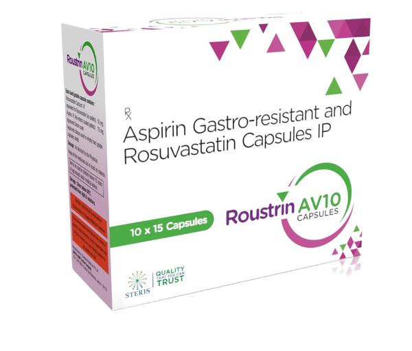 IntroductionROUSTRIN AV 10 is a combination medication containing Rosuvastatin 10 mg and Aspirin 75 mg, designed to support heart health and reduce the risk of cardiovascular diseases. This powerful dual-action formula works by lowering bad cholesterol levels while also preventing blood clot formation. It is commonly prescribed for individuals at risk of heart attack, stroke, or other cardiovascular complications.With rising cases of lifestyle-related heart issues, medications like ROUSTRIN AV 10 play a crucial role in preventive cardiology. It is especially beneficial for patients with high cholesterol, hypertension, diabetes, or a history of heart disease.How ROUSTRIN AV 10 WorksROUSTRIN AV 10 combines two well-established medicines that act synergistically:Rosuvastatin 10 mg belongs to the statin class. It reduces LDL (bad cholesterol) and triglycerides while increasing HDL (good cholesterol). This helps prevent plaque buildup in arteries.Aspirin 75 mg is an antiplatelet agent that prevents blood cells (platelets) from sticking together, reducing the risk of clot formation.Together, these components help maintain smooth blood flow and protect against serious heart conditions.Uses of ROUSTRIN AV 10ROUSTRIN AV 10 is widely used for the prevention and management of cardiovascular diseases. Key uses include:Prevention of heart attack (myocardial infarction)Reduction in risk of strokeManagement of high cholesterol levelsPrevention of blood clot formationSupport in patients with coronary artery diseaseSecondary prevention in patients with a history of cardiac eventsDoctors often prescribe this medicine for long-term use in patients with multiple risk factors such as obesity, smoking, or diabetes.Key Benefits of ROUSTRIN AV 101. Dual Protection for Heart HealthThe combination of statin and antiplatelet therapy provides comprehensive protection by targeting both cholesterol and clotting mechanisms.2. Effective Cholesterol ControlRosuvastatin helps significantly reduce LDL cholesterol levels, which is a major contributor to heart disease.3. Reduced Risk of Blood ClotsAspirin prevents platelet aggregation, lowering the chances of clot formation that can lead to heart attacks or strokes.4. Long-Term Cardiovascular SupportRegular use helps stabilize arterial plaques and reduces inflammation in blood vessels.5. Improved Blood CirculationBy preventing blockages and narrowing of arteries, it ensures better blood flow throughout the body.Dosage and AdministrationROUSTRIN AV 10 should be taken exactly as prescribed by your doctor.Typically taken once daily, preferably at the same time each daySwallow the capsule/tablet whole with waterIt can be taken with or without foodDo not crush or chew the tabletPatients are advised to follow a healthy lifestyle, including a balanced diet and regular exercise, for maximum effectiveness.Side Effects of ROUSTRIN AV 10Like all medications, ROUSTRIN AV 10 may cause some side effects. Most are mild and temporary, but some may require medical attention.Common Side EffectsHeadacheNausea or vomitingIndigestion or stomach discomfortMuscle painWeaknessSerious Side EffectsUnusual bleeding or bruisingSevere stomach painAllergic reactions (rash, itching, swelling)Liver problems (yellowing of skin or eyes)Severe muscle breakdown (rare condition called rhabdomyolysis)If any severe symptoms occur, immediate medical consultation is necessary.Precautions and WarningsBefore using ROUSTRIN AV 10, consider the following precautions:Inform your doctor if you have liver or kidney diseaseAvoid alcohol consumption, as it may increase the risk of liver damageNot recommended during pregnancy or breastfeedingPatients with bleeding disorders should use it cautiouslyInform your doctor about any other medications to avoid interactionsRegular monitoring of cholesterol levels and liver function tests may be required during treatment.Drug InteractionsROUSTRIN AV 10 may interact with certain medications, including:Blood thinners (e.g., warfarin)Other cholesterol-lowering drugsAnti-inflammatory drugs (NSAIDs)Certain antibiotics and antifungalsAlways disclose your full medication history to your healthcare provider.Storage InstructionsStore in a cool and dry placeKeep away from direct sunlight and moistureKeep out of reach of childrenConclusionROUSTRIN AV 10 (Rosuvastatin 10 mg + Aspirin 75 mg) is a highly effective combination medicine for managing cholesterol levels and preventing cardiovascular events. Its dual mechanism offers enhanced protection against heart attack and stroke, making it a preferred choice for long-term heart health management.