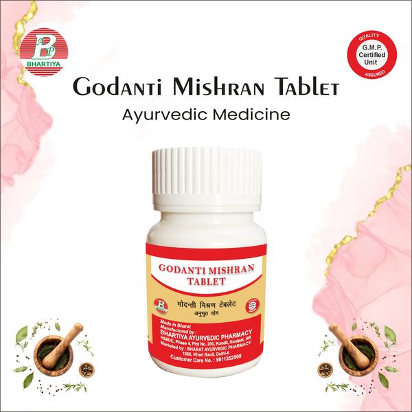                         GODANTI MISHRAN TABLET Product Identification•	Generic Name: Godanti Mishran Tablet•	Type: Ayurvedic Patent Medicine•	Primary Indication Area: Pitta-dominant fever and related symptoms, not all types of fever.Therapeutic Indications:Its use as an antipyretic (fever-reducing) and cooling agent, primarily for Pitta-dominant disorders. Primary Benefit:•	Reducing fever (Jwara), especially low-grade or Pitta-dominant fevers•	Relieving heat-related symptoms such as headache, body pain, nausea, and weaknessOther Benefits:•	Headache relief – Especially headaches caused by heat, fever, or Pitta imbalance.•	Digestive support – Helps reduce nausea, vomiting, and acidity that sometimes accompany fever.•	Fatigue reduction – Alleviates weakness and lethargy during or after fever.•	Anti-inflammatory effect – Its cooling properties can help mild inflammation or swelling.•	Hydration & rejuvenation – Often used in formulations with water or milk to support body recovery during illness. PIPALI MOOL (Piper longum root) Classical Ayurvedic Name: Pipali MoolBotanical Name: Piper longum Linn.Type: Single herb, Rasayana and antipyretic agentPrimary Indication Area•	Antipyretic (Jwara relief) – suitable for all types of fever•	Digestive stimulant (Deepana-Pachana)•	Respiratory support (bronchodilator)•	Immunomodulatory and Rasayana actionKey Constituents / Phytochemicals1.	Piperine (Alkaloid) – bioavailability enhancer, anti-inflammatory, antipyretic2.	Volatile Oils (Terpenes, Cineole, Limonene) – bronchodilator, antimicrobial, circulation support3.	Resins & Essential Oils – stimulate digestion, reduce nausea and vomiting4.	Trace Minerals – support enzymatic reactions and cellular metabolismBiochemistry / Mechanism of Action in Fever (Jwara)1. Antipyretic / Fever-Modulating Effects•	Cytokine modulation: Inhibits pro-inflammatory cytokines (IL-1, IL-6, TNF-α)•	Prostaglandin reduction: Reduces PGE₂ synthesis in hypothalamus → lowers body temperature•	Liver detoxification: Enhances hepatic metabolism of toxic metabolites (Ama), which contribute to fever2. Vata-type Fever•	Supports cellular metabolism and mitochondrial ATP production → reduces fatigue and body ache•	Enhances microcirculation → alleviates muscular pain3. Pitta-type Fever•	Anti-inflammatory and cooling effect on tissues → reduces heat symptoms such as headache, thirst, and irritability•	Antioxidant action → prevents oxidative stress in high metabolic fever states4. Kapha-type Fever•	Stimulates Agni (digestive fire) → clears accumulated Ama (toxins)•	Reduces congestion, heaviness, and lethargy associated with Kapha fevers5. Chronic / Recurrent Fevers•	Immunomodulatory → improves resistance against repeated infections•	Rasayana action → supports post-fever recovery, reduces weakness, enhances stamina6. Respiratory Support During Fever•	Bronchodilation and improved oxygen exchange → supports tissue perfusion and reduces hypoxia-induced stress•	Reduces chest congestion and enhances pulmonary clearance7. Bioavailability / Yogavahi Effect•	Piperine enhances absorption and potency of other herbs/mineral formulations used in fever management•	Synergistically boosts antipyretic and anti-inflammatory actions KAPOOR (Camphor) Classical Ayurvedic Name: KarpuraBotanical Name: Cinnamomum camphora (L.) J. PreslType: Single herb / resin-derived monoterpene, Rasayana and antipyretic agentPrimary Indication Area•	Antipyretic (Jwara relief) – useful in all types of fever•	Anti-inflammatory and analgesic•	Respiratory support (decongestant, bronchodilator)•	Nervine and cardioprotective RasayanaKey Components / Phytoconstituents1.	Camphor (C₁₀H₁₆O) – monoterpene ketone, major active principle2.	Borneol – monoterpenoid alcohol, synergistic cooling and analgesic effects3.	Other volatile oils – cineole, limonene, safrole (trace), contributing to bronchodilation and antimicrobial activityBiochemistry / Mechanism of Action in Fever (Jwara)1. Antipyretic / Fever Modulation•	Hypothalamic action: Camphor penetrates CNS → modulates hypothalamic thermoregulatory center → reduces body temperature•	Prostaglandin inhibition: Suppresses PGE₂ synthesis in hypothalamus, lowering fever set-point•	Peripheral anti-inflammatory effect: Reduces inflammatory mediators at tissue level2. Vata-type Fever•	Analgesic and anti-spasmodic → relieves body pain, headache, and muscular stiffness•	Enhances microcirculation → reduces Vata-associated fatigue3. Pitta-type Fever•	Cooling effect → reduces heat sensations (burning, thirst, irritability)•	Anti-inflammatory and antioxidant → protects tissues from oxidative stress during high metabolic fever4. Kapha-type Fever•	Expectorant and bronchodilator → clears congestion, sinus and chest blockage•	Reduces lethargy and heaviness associated with Kapha fevers5. Chronic / Recurrent Fevers•	Immunomodulatory → supports resistance against repeated infections•	Nervine tonic → alleviates stress-related triggers that worsen recurrent fevers6. Respiratory Support•	Volatile oils → bronchodilation, mucolytic, improved oxygenation•	Useful in fevers with cough, chest congestion, or dyspnea7. Topical / Aromatic Effects•	Vapors from camphor stimulate thermoregulatory reflexes → mild cooling sensation, improved circulation•	Nervous system modulation → reduces stress-induced fever symptoms SFUTIKA BHASMA (Sphatika Bhasma / Crystalline Alum) Classical Ayurvedic Name: Sphatika BhasmaType: Mineral (Rasashastra preparation), Antipyretic and cooling agentPrimary Indication Area•	Antipyretic (Jwara relief) – suitable for all types of fever•	Pitta-pacifying and cooling effect•	Digestive support (Deepana-Pachana)•	Rasayana (rejuvenating) and immunomodulatory actionKey Components / Phytoconstituents1.	Aluminium potassium sulfate (KAl(SO₄)₂·12H₂O) – primary crystalline component2.	Trace mineral content – contributes to enzymatic and metabolic regulation3.	Micro-nano crystalline structure – enhances absorption and bioavailability of co-administered herbsBiochemistry / Mechanism of Action in Fever (Jwara)1. Antipyretic / Cooling Action•	Pitta pacifying: Direct cooling effect on body tissues•	Thermoregulation: Modulates hypothalamic set-point via ionic effects•	Anti-inflammatory: Reduces local and systemic inflammation associated with fever2. Vata-type Fever•	Enhances metabolic stability → reduces fatigue, body ache, and nervous system stress3. Pitta-type Fever•	Strong cooling effect → alleviates heat, thirst, irritability, and headache•	Reduces oxidative stress associated with high metabolic fevers4. Kapha-type Fever•	Supports digestion and toxin (Ama) clearance•	Reduces heaviness, lethargy, and congestion5. Chronic / Recurrent Fevers•	Rasayana effect: Rejuvenates tissues, strengthens immunity, and improves recovery•	Maintains electrolyte balance, reducing fever recurrence6. Digestive and Metabolic Support•	Acts as Deepana-Pachana → stimulates Agni and improves metabolism•	Enhances absorption of co-administered herbs SHOBHAGYA BHASMA Classical Ayurvedic Name: Shobhagya BhasmaType: Mineral Rasashastra formulation, Rasayana and antipyretic agentPrimary Indication Area•	General rejuvenator (Rasayana) – improves vitality, strength, and immunity•	Antipyretic (Jwara relief) – useful in all types of fever•	Digestive support – improves metabolism and Agni•	Nervine tonic – supports nervous system and reduces fatigueKey Components / PhytoconstituentsShobhagya Bhasma is primarily a herbo-mineral preparation, typically containing:1.	Swarn (Gold) / Rajat (Silver) / Loha (Iron) Bhasmas – bioavailable mineral forms supporting tissue rejuvenation2.	Herbal adjuncts (as per classical preparation) – improve digestion, bioavailability, and Rasayana effect3.	Trace minerals – enhance enzymatic and metabolic reactionsBiochemistry / Mechanism of Action in Fever (Jwara)1. Antipyretic / Cooling Action•	Pitta pacifying: Provides cooling and anti-inflammatory effects on tissues•	Reduces oxidative stress and tissue damage during high metabolic fevers•	Supports thermoregulation via ionic and mineral-mediated effects2. Vata-type Fever•	Strengthens metabolism, reduces fatigue, body ache, and nervous system strain3. Pitta-type Fever•	Cooling, antioxidant, and anti-inflammatory → reduces heat sensations, thirst, irritability, and headache4. Kapha-type Fever•	Supports digestion (Agni) and Ama clearance•	Reduces lethargy, heaviness, and respiratory congestion5. Chronic / Recurrent Fevers•	Rasayana / rejuvenating effect → improves immunity, resistance to infection, and post-fever recovery•	Supports haematopoiesis via mineral content (iron, gold, silver)6. Digestive & Metabolic Support•	Enhances nutrient absorption and bioavailability of co-administered herbs•	Stimulates metabolic efficiency → reduces toxin accumulation GODANTI BHASMA Classical Ayurvedic Name: Godanti BhasmaType: Mineral Rasashastra formulation (Calcium-based), Antipyretic and cooling agentPrimary Indication Area•	Antipyretic (Jwara relief) – effective in all types of fever•	Pitta-pacifying and cooling effect – reduces heat sensations and inflammation•	Digestive support (Deepana-Pachana) – improves Agni and metabolism•	Rasayana / rejuvenator – supports recovery and vitalityKey Components / Phytoconstituents1.	Calcium Sulfate (CaSO₄) – main component2.	Trace minerals – support enzymatic reactions and cellular metabolism3.	Microcrystalline structure – enhances bioavailability and absorption of co-administered herbsBiochemistry / Mechanism of Action in Fever (Jwara)1. Antipyretic / Cooling Action•	Pitta pacifying: Direct cooling effect on tissues, reduces body heat•	Hypothalamic thermoregulation: Modulates fever set-point via ionic effects•	Anti-inflammatory: Reduces local and systemic inflammation associated with fever2. Vata-type Fever•	Stabilizes metabolism and reduces fatigue, body ache, and nervous system strain3. Pitta-type Fever•	Strong cooling and anti-inflammatory effect → relieve heat, headache, irritability, and thirst•	Antioxidant effect reduces oxidative stress during high metabolic fevers4. Kapha-type Fever•	Supports digestion and toxin (Ama) clearance•	Reduces heaviness, lethargy, and congestion5. Chronic / Recurrent Fevers•	Rasayana / rejuvenating effect → strengthens immunity, improves resistance, and supports post-fever recovery•	Maintains electrolyte balance, preventing recurrence of fever6. Digestive and Metabolic Support•	Acts as Deepana-Pachana → enhances Agni, metabolism, and nutrient absorption•	Potentiates the effect of co-administered herbs in polyherbal formulationsDosage•	2 tablets, 4 times daily•	With lukewarm water or milkPrecautions•	Use under professional supervision•	Monitor BP if on antihypertensives•	Pregnancy / breastfeeding: consult doctor•	May cause mild gastric discomfort; take with food•	Caution in peptic ulcer, liver/kidney issues•	Possible drug interactions (blood thinners, sedatives)godanti mishran tablet usesgodanti mishran usesgodanti mishrangodanti mishran benefitsgodanti mishran tablet amazongodanti mishran tablet ayurvedicgodanti mishran tablet amazon indiagodanti mishran tablet buygodanti mishran tablet buy onlinegodanti mishran tablet benefitsgodanti mishran tablet benefits in hindigodanti mishran tablet brand namegodanti mishran tablet compositiongodanti mishran tablet contentgodanti mishran tablet composition pdfgodanti mishran tablet companygodanti mishran tablet company namegodanti mishran tablet dosegodanti mishran tablet dose per daygodanti mishran tablet dosagegodanti mishran tablet easy ayurvedagodanti mishran tablet flipkartgodanti mishran tablet gmpgodanti mishran tablet googlegodanti mishran tablet hindigodanti mishran tablet in hindigodanti mishran tablet ingredientsgodanti mishran tablet jiomartgodanti mishran tablet ke faydegodanti mishran tablet khane ke faydegodanti mishran tablet kis kaam aati haigodanti mishran tablet ke fayde in hindigodanti mishran tablet listgodanti mishran tablet manufacturergodanti mishran tablet manufacturers in indiagodanti mishran tablet mrpgodanti mishran tablet namegodanti mishran tablet newgodanti mishran tablet onlinegodanti mishran tablet online shoppinggodanti mishran tablet online purchasegodanti mishran tablet originalgodanti mishran tablet pricegodanti mishran tablet price in indiagodanti mishran tablet quantitygodanti mishran tablet qualitygodanti mishran tablet reviewgodanti mishran tablet rategodanti mishran tablet review in hindigodanti mishran tablet tata 1mggodanti mishran tablet tabletbaidyanath godanti mishrangodanti mishran ingredientswhat godanti mishran tablet uses in hindiwhat godanti mishran tablets used forwhat godanti mishran tabletswhere godanti mishran tablets availablewhere godanti mishran tablets manufacturedwhere godanti mishran tablet useswhen godanti mishran tablet uses in hindiwhen godanti mishran tablet useshow godanti mishran tablets workshow godanti mishran tablets are usedhow godanti mishran tablets are madewhy godanti mishran tablets bannedwhy godanti mishran tablets is usedwhy godanti mishran tablets is banned in indiawho godanti mishran tabletswho godanti mishran tablet uses in hindiwho godanti mishran tablet usesis godanti mishran tablet goodis godanti mishran tabletsis godanti mishran tablet available in indiais godanti mishran tablet usescan godanti mishran tablet useswill godanti mishran tablets workwill godanti mishran tablet usesdo godanti mishran tabletsdo godanti mishran tablet uses in hindido godanti mishran tablet usesdoes godanti mishran tablets workdoes godanti mishran tablet useswas godanti mishran tabletswas godanti mishran tablet usesbest godanti mishran tabletsbest godanti mishran tablet usestop godanti mishran tabletstop godanti mishran tablet uses in hinditop godanti mishran tablet uses