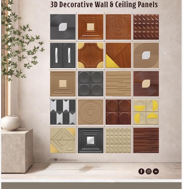 Pvc 3D Wall Tile Comes With 20x20 inch Many Colours,Sizes and with Gold and without Gold Stickers 