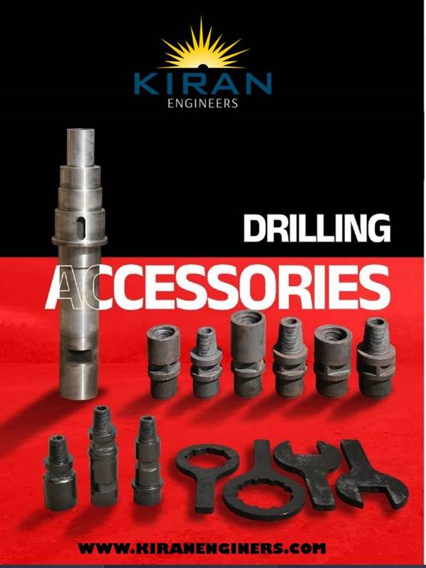 Drilling Rig AccessoriesWe are counted among the reputed Manufacturers/Suppliers and exporters of high quality drilling machines. We offer a comprehensive range of the best in class Drilling Rig Accessories that have good abrasion resistance, are cost-effective, light weight and have high strength. We use high grade material and modern technologies for the manufacturing of all our products. The Drilling Rig Accessories can be customized as per the clients' requirements and are available at economical prices.*Drill pipes*Adaptor*Convertor*Rod carrier*Rod gride*Hammer gride*Hammer spanner*Bit spanner*Rod spanner & Band spanner*Hydraulic or simple type hammer clampAll type drilling tools and accessories