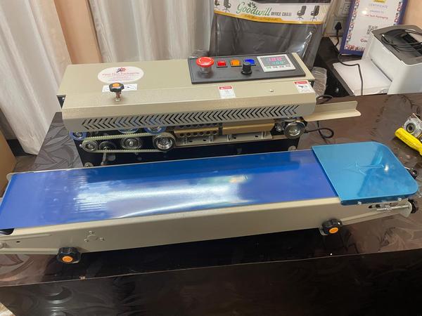 First Tech Packaging, Indore, we have an exclusive range of Best-Quality at Low-Cost MS-Horizontal Continuous Band Sealer Machine up to 3 Kg Load Capacity for Pouch Packaging.