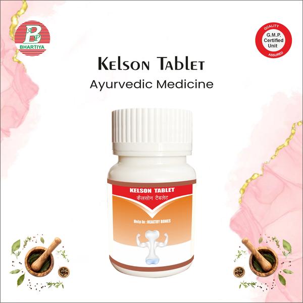                                    KELSON TABLET Product Identification•	Generic Name: Kelson Tablet•	Type: Ayurvedic Patent Medicine•	Primary Indication Area: Calcium deficiency and bone health support”Therapeutic Indications:•	“Support and management of calcium deficiency and maintenance of healthy bones and teeth”. Primary Benefit:•	“Helps maintain healthy bones and teeth by supporting the body’s calcium levels and promoting overall bone strength.” Other Benefits:•	Supports overall skeletal health – may help in maintaining proper bone structure and density.•	May reduce risk of bone weakness or fractures – especially in individuals with low calcium intake.•	Aids in proper growth and development – potentially useful in children and adolescents for bone and teeth development.•	Supports general wellness related to mineral balance – as calcium plays a role in muscle function and metabolic processes. MUKTA SHUKTI PISTHI Botanical / Common Name: Classical Ayurvedic calcium-mineral formulation (Pearl oyster shell powder)Key Phytoconstituents / Components:•	Mukta Shukti (Pearl oyster shell / Calcium carbonate) – rich source of bioavailable calcium•	Supporting Ayurvedic media (like rose water, aloe juice, sugar, or herbal juices used in trituration) – enhances absorption and palatabilityMechanism of Action in Calcium Deficiency / Bone Strength – Biochemistry / Pharmacology:1.	Calcium Supplementation & Bone Mineralizationo	Provides bioavailable calcium carbonate, essential for bone formation, maintenance of bone density, and strengthening teeth.2.	Vata & Pitta Balancing (Ayurvedic Action)o	Cooling (Sheeta) and sweet (Madhura) properties help pacify Vata and Pitta, supporting skeletal and tissue health.3.	Rasayana / Rejuvenative Effecto	Acts as a bone and tissue rejuvenator, promoting growth, strength, and structural integrity of bones.4.	Enhanced Bioavailabilityo	Traditional Ayurvedic processing (triturating with herbal juices/media) increases calcium absorption, improving efficacy for deficiency correction. PRAVAL PISHTI Botanical / Common Name: Classical Ayurvedic calcium-mineral formulation (Coral calcium powder)Key Phytoconstituents / Components:•	Praval (Coral / Calcium carbonate) – rich source of bioavailable calcium•	Supporting Ayurvedic media (like rose water, aloe juice, or herbal juices used in trituration) – enhances absorption and palatabilityMechanism of Action in Calcium Deficiency / Bone Strength – Biochemistry / Pharmacology:1.	Calcium Supplementation & Bone Mineralizationo	Provides bioavailable calcium carbonate, essential for bone formation, maintaining bone density, and strengthening teeth.2.	Vata & Pitta Balancing (Ayurvedic Action)o	Cooling (Sheeta) and sweet (Madhura) properties help pacify Vata and Pitta, supporting skeletal and tissue health.3.	Rasayana / Rejuvenative Effecto	Acts as a bone and tissue rejuvenator, promoting growth, strength, and structural integrity of bones.4.	Enhanced Bioavailabilityo	Traditional Ayurvedic processing (triturating with herbal juices/media) improves calcium absorption, making it effective for deficiency correction. GODANTI BHASMA Botanical / Common Name: Classical Ayurvedic calcium-mineral formulation (Calcinated Gypsum – Calcium Sulphate)Key Phytoconstituents / Components:•	Godanti (Gypsum / Calcium Sulphate dihydrate) – provides bioavailable calcium and sulphate ions•	Supporting Ayurvedic media (like Aloe vera juice, herbal decoctions, or rose water used in Bhasma preparation) – enhances absorption and therapeutic actionMechanism of Action in Calcium Deficiency / Bone Strength – Biochemistry / Pharmacology:1.	Calcium & Sulphate Supplementationo	Supplies bioavailable calcium for bone formation, bone density maintenance, and dental strength.o	Sulphate ions contribute to connective tissue support and skeletal health.2.	Vata & Pitta Balancing (Ayurvedic Action)o	Cooling (Sheeta) and sweet (Madhura) properties help pacify Vata and Pitta, supporting skeletal integrity and joint health.3.	Rasayana / Rejuvenative Effecto	Acts as a rejuvenator for bones and teeth, supporting overall skeletal strength.4.	Enhanced Bioavailabilityo	Ayurvedic Bhasma preparation (calcination and trituration with herbal media) increases solubility and absorption, making it effective for calcium supplementation. SANGAJRAHAT BHASMA Botanical / Common Name: Classical Ayurvedic mineral formulation (Processed iron-based Bhasma, often from hematite or iron-containing ores)Key Phytoconstituents / Components:•	Sangajrahad / Iron-based Bhasma – provides bioavailable iron and trace minerals•	Supporting Ayurvedic media (herbal decoctions, juices, or ghee used in Bhasma preparation) – enhances absorption and reduces toxicityMechanism of Action in Calcium Deficiency / Bone Strength – Biochemistry / Pharmacology:1.	Trace Mineral & Iron Supplementationo	Supplies iron and other trace elements that indirectly support bone formation and mineralization.2.	Vata & Pitta Balancing (Ayurvedic Action)o	Acts to pacify Vata and Pitta, which in Ayurveda is believed to strengthen bones, joints, and tissues.3.	Rasayana / Rejuvenative Effecto	Promotes overall skeletal health, vitality, and strength, supporting the body’s tissue regeneration.4.	Enhanced Bioavailabilityo	Traditional Ayurvedic calcination and trituration makes minerals easily absorbable, minimizing heavy metal toxicity and improving therapeutic efficacy. SUGAR (SHARKARA) Botanical / Common Name: Saccharum officinarum – Refined sugar / Crystalline sugarKey Phytoconstituents / Components:•	Sucrose – primary carbohydrate•	Minor components: glucose, fructose, and trace minerals (depending on source)Mechanism of Action in Calcium Deficiency / Bone Strength – Biochemistry / Pharmacology:1.	Anupana / Absorption Enhancer (Ayurvedic Role)o	Used in Ayurvedic mineral and herbal formulations as a vehicle (Anupana) to improve palatability and bioavailability of minerals like calcium, iron, and Bhasmas.2.	Energy Sourceo	Provides quick energy that supports metabolic processes, indirectly aiding tissue building and bone formation.3.	Rasayana / Tonic Effecto	In formulations, sugar can act as a mild rejuvenator, improving taste and assimilation of herbal-mineral medicines.Dosage•	1–2 tablets•	Twice a day•	With milkPrecautions•	Do not exceed the prescribed dose.•	Take under medical supervision, especially in children, elderly, or patients with chronic illnesses.•	Monitor for any adverse reactionkelsen tablet, kelson tablet amazon, kelson tablet amazon indiakelson tablet a9, kelson tablet a7, kelson tablet companykelson tablet composition, kelson tablet catalogue pdfkelson tablet cover, kelson tablet catalogue, disento kinol tablet uses in englishkelson tablet enzyme, kelson tablet enhancer, kelson tablet equipmentkelson tablet engineering, kelson tablet free download, kelson tablet freekelson tablet for sale, kelson tablet gst rate, kelson tablet greenkelson tablet gst, kelson tablet hsn code, kelson tablet how to usekelson tablet hd, kelson tablet hd images, kelson tablet indiakelson tablet indiamart, kelson tablet image, kelson tablet japankelson tablet jiomart, kelson tablet job, kelson tablet jiokelson tablet ka price kelson tablet ke bare mein jankarikelson tablet meaning, kelson tablet name, kelson tablet name meaningkelson tablet name origin, kelson tablet official, kelson tablet pricekelson tablet record, kelson tablet storage, kelson tablet useskelson, where kelson tablet is manufactured, where kelson tablet madewhere kelson tablet available, how kelson tablet works, why kelson tablet is usedwho kelson tablets, who kelson tablet price, is kelson tablet priceis kelson tablets, is kelson tablet good, can kelson tablet pricewill kelson tablets, will kelson tablet price, do kelson tabletsdo kelson tablet price, does kelson tablet work