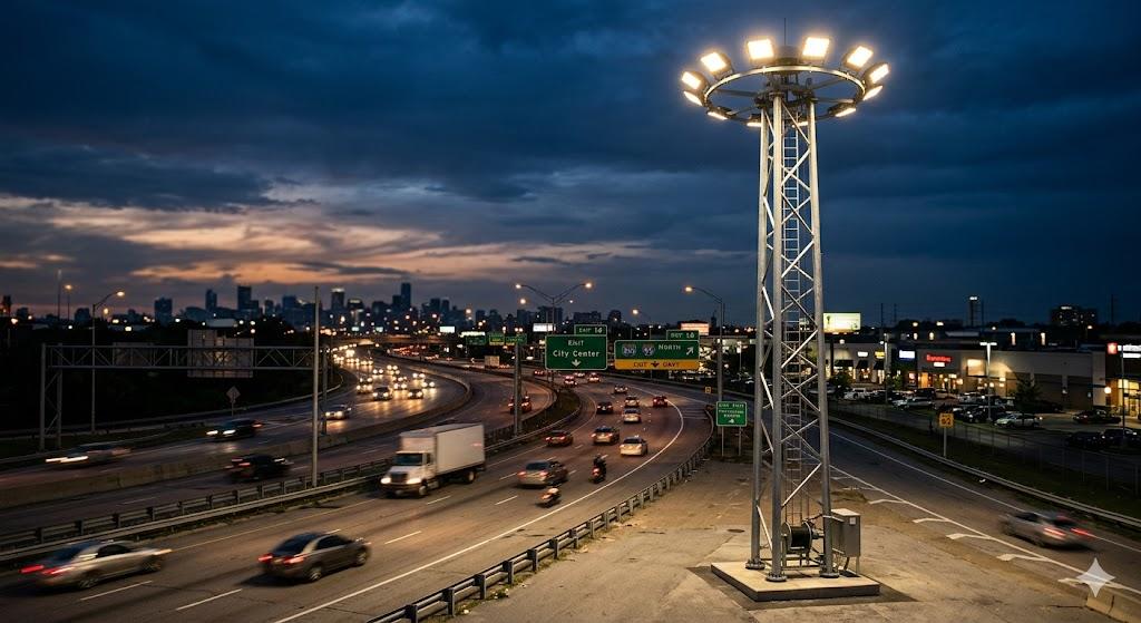 Light Block Color	WhiteLighting Type	LEDBrand	PurplesesIP Rating	65Application	Highways, Crossings etcOperating Voltage	90 to 340V ACWe are highly enagaged in supply of  Electrical High Mast Light.urpleses Energy Private Limited