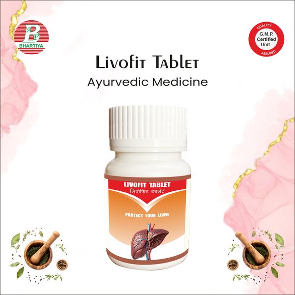                                 LIVOFIT TABLET Product Identification•	Generic Name: Livofit Tablet•	Type: Ayurvedic Patent Medicine•	Primary Indication Area: liver-supporting (Yakrit Rasayana)•	Therapeutic IndicationSupports healthy liver function (Yakrit), aids detoxification, and improves digestion.Key benefits include:Primary Benefit:•	Supports and improves liver function by promoting detoxification and maintaining healthy liver cells.Additional Benefits:•	Improves digestion and appetite•	Supports metabolism and nutrient absorption•	May help in mild liver stress or fatty liver conditions•	Promotes overall wellness and recovery after liver-related strainIngredients: KUTAKI Botanical / Common Name: Picrorhiza kurroaKey Phytoconstituents:•	Iridoid glycosides (Picrosides I & II, Kutkoside) – primary active compounds•	Androsin•	Flavonoids•	Phenolic compoundsMechanism of Action in Liver-Related Disorders (Biochemistry / Pharmacology)1.	Hepatoprotective Actiono	Picrosides stabilize hepatocyte cell membranes and protect liver cells from toxin-induced damage.o	Scavenges reactive oxygen species (ROS), reducing oxidative stress in liver tissue.o	Enhances antioxidant enzymes like superoxide dismutase (SOD), catalase, and glutathione peroxidase, supporting detoxification.2.	Anti-inflammatory Effecto	Inhibits pro-inflammatory cytokines (e.g., TNF-α, IL-1β) and reduces liver inflammation.o	Helps in conditions like hepatitis and other inflammatory liver disorders.3.	Bile Secretion & Digestive Supporto	Stimulates bile flow (choleretic effect), improving fat digestion and liver detoxification.o	Supports overall liver metabolism and digestion.4.	Anti-fibrotic Activityo	Modulates liver fibrogenesis pathways to prevent fibrosis and scarring in chronic liver injury.5.	Immunomodulatory Effecto	Enhances liver immune defense by modulating Kupffer cell activity and reducing susceptibility to toxin-mediated injury. REVAND CHINI (Rhubarb) Botanical / Common Name: Rheum emodi / Rheum officinaleMechanism of Action in Liver Support (Biochemistry / Pharmacology):1.	Hepatoprotectiono	Stabilizes hepatocyte cell membraneso	Reduces oxidative stress via scavenging reactive oxygen species (ROS)o	Enhances antioxidant enzymes: SOD, catalase, glutathione peroxidase2.	Choleretic Effecto	Stimulates bile secretiono	Aids in detoxification and fat digestion3.	Anti-inflammatory Actiono	Inhibits pro-inflammatory cytokines (TNF-α, IL-1β)o	Reduces liver inflammation and cellular injury4.	Anti-fibrotic & Detoxification Supporto	Modulates liver detoxification pathwayso	Prevents fibrosis and toxin accumulation5.	Digestive / Laxative Support (Indirect Liver Benefit)o	Promotes bowel movements to reduce reabsorption of toxinso	Decreases liver workload RUMI MASTANGI  (Rumi Mastagi / Mastic Gum) Botanical Name: Pistacia lentiscusForm: Resin (gum) obtained from the trunk of the treeKey Phytoconstituents•	Essential oils: α-pinene, β-pinene, limonene, β-caryophyllene, β-myrcene•	Resin acids (masticonic acid and related compounds)•	Minor constituents with antimicrobial, antioxidant, and anti-inflammatory activityMechanism of Action / Biochemistry (Liver & Digestive Support)1.	Gastrointestinal Protectiono	Forms a protective layer on stomach/intestinal mucosa (demulcent action)o	Reduces hyperacidity, acid reflux, and gastric irritation2.	Digestive Supporto	Carminative and antispasmodic: relieves bloating, flatulence, and abdominal discomforto	Stimulates appetite and overall digestion3.	Anti-inflammatory & Antimicrobialo	Inhibits pro-inflammatory cytokines (reduces GI inflammation)o	Antimicrobial effects help manage gut pathogens and support oral hygiene4.	Liver Support (Indirect)o	Improves digestion and toxin clearance, reducing liver workloado	Antioxidant components mitigate oxidative stress in liver cells5.	Additional Supportive Effectso	Oral health: strengthens gums, reduces bad breatho	General tonic effect: supports metabolic balance and overall wellness NISOTH Botanical / Common Name: Operculina turpethumPart Used: Root (dried)Key Phytoconstituents:•	Resin glycosides (turpethin / turpethinic acids) – primary active compounds•	Coumarins (e.g., Scopoletin)Mechanism of Action / Biochemistry (Liver & Digestive Support)1.	Purgative / Detoxifying Actiono	Strong natural purgative; facilitates bowel evacuationo	Removes accumulated toxins from the digestive tract, reducing liver workload2.	Digestive & Metabolic Supporto	Improves digestion, relieves constipation, bloating, and abdominal distensiono	Supports metabolism and “biliousness” clearance3.	Indirect Liver Supporto	By cleansing gut and removing toxins, reduces burden on livero	Supports liver function and detoxification4.	Support in Piles / Hemorrhoids & Constipationo	Relieves bowel irregularitieso	Reduces straining and pressure on rectal veins PUNARNAVA Botanical / Common Name: Boerhavia diffusaPart Used: Root / Whole plantKey Phytoconstituents:•	Alkaloids (Punarnavine) – primary active compounds•	Flavonoids•	Lignans•	Sterols•	Phenolic compoundsMechanism of Action / Biochemistry (Liver & Kidney Support)1.	Hepatoprotective Actiono	Protects hepatocytes from oxidative stress and toxin-induced damageo	Enhances antioxidant enzymes (SOD, catalase, glutathione peroxidase)o	Supports liver detoxification and metabolism2.	Diuretic / Fluid Regulationo	Promotes excretion of excess fluids (mild diuretic)o	Reduces Edema and water retention without disturbing electrolytes3.	Anti-inflammatory Actiono	Inhibits pro-inflammatory mediators (TNF-α, IL-1β)o	Reduces liver and kidney inflammation4.	Digestive & Metabolic Supporto	Supports healthy digestion and metabolismo	Helps in managing metabolic load and systemic detoxification PUNARNAVA MANDUR Composition / Key Ingredients:•	Punarnava (Boerhavia diffusa) – root extract / whole plant•	Mandur Bhasma (incinerated iron oxide) – primary mineral component•	Other supporting herbal extracts depending on formulationMechanism of Action / Biochemistry (Liver, Blood & Digestive Support)1.	Hepatoprotective & Detoxification Supporto	Punarnava flavonoids and alkaloids protect hepatocytes from oxidative stress and toxin-induced damageo	Enhances liver detoxification enzymes, supports metabolism2.	Hematinic / Blood Rejuvenationo	Mandur Bhasma provides bioavailable iron to support haemoglobin synthesis and correct anaemiao	Improves oxygen transport and general vitality3.	Diuretic / Edema Reductiono	Promotes excretion of excess fluid, reduces edema without electrolyte imbalanceo	Supports kidney and circulatory health indirectly4.	Anti-inflammatory & Digestive Supporto	Reduces inflammation in liver, kidney, and gastrointestinal tracto	Supports digestion and metabolic balanceDosage:1.	Dose per intake: 1–2 tablets2.	Frequency: Thrice a day3.	Total daily dose: 3–6 tablets per day4.	How to Take: Take the herbal tablet with 1–2 teaspoons of Ark Saunf water, preferably after meals, thrice daily.5.	Purpose: Enhances digestion, reduces bloating and acidity, and supports liver detoxification.6.	Mechanism: Improves absorption of herbal medicines, has mild antioxidant and anti-inflammatory effects, and promotes bile flow.7.	Precautionso	Do not exceed the prescribed doseo	Monitor for side effectsConsult an Ayurvedic practitioner for:o	Childreno	Elderlyo	Chronic illnesseslivofit tablet uses, livofit tablet in hindi, livofit ds tabletlivofit ds tablet uses in hindi, livofit tablet kis kaam aati hailivofit tablet benefits, livofit tablet benefits in hindilivofit tablet uses in hindi, livofit capsules, livofit tablet gst ratelivofit tablet generic name, livofit tablet gst, livofit tablet greenlivofit tablet jiomart, livofit tablet q10, livofit tablet quantitylivofit tablet quality, livofit tablet qr code scanner, livofit tablet tdslivofit tablet tab, livofit tablet tata 1mg, livofit tablet technicallivofit tablet technical data sheet, livofit tablet to uselivofit tablet tonic, livofit tablet telugu, livofit tablet tamillivofit capsule uses in hindi, livofit tablet yoga, livofit useswhen livofit tablet use, when livofit tablet givenwhen livofit tablet dosage, when livofit tablet benefitswhen livofit tablet dose, when livofit tablet liverwhen livofit tablet side effects, when livofit tablet compositionwhen livofit tablet ingredients, how livofit tablet workshow livofit tablets, how livofit tablet useshow livofit tablet dosage, how livofit tablet uses in hindihow livofit tablet for liver, how livofit tablet dosehow livofit tablet bodybuilding, how livofit tablet benefitshow livofit tablet ingredients, is livofit tablet goodis livofit tablet safe, is livofit tablet benefitsis livofit tablet vs liv 52, is livofit tablet liveris livofit tablet dosage, is livofit tablet reviewis livofit tablet ingredients, is livofit tablet compositioncan livofit tablet uses, can livofit tablet for livercan livofit tablet side effects, can livofit tablet dosagecan livofit tablet review, can livofit tablet benefitscan livofit tablet uses in hindi, can livofit tablet vs liv 52can livofit tablet composition, will livofit tablet pricewill livofit tablet uses, will livofit tablet side effectswill livofit tablet dosage, will livofit tablet bodybuildingwill livofit tablet review, will livofit tablet for liverwill livofit tablet dose, will livofit tablet benefitsdo livofit tablets, do livofit tablet uses, do livofit tablet dosagedo livofit tablet dose, do livofit tablet uses in hindido livofit tablet for liver, do livofit tablet benefitsdo livofit tablet bodybuilding, do livofit tablet side effectsdo livofit tablet vs liv 52, best livofit tablet usesbest livofit tablet uses in hindi, best livofit tablet for liverbest livofit tablet benefits, best livofit tablet vs liv 52best livofit tablet review, best livofit tablet bodybuildingbest livofit tablet dosage, best livofit tablet compositiontop livofit tablets, top livofit tablet uses, top livofit tablet uses in hinditop livofit tablet livertop livofit tablet composition, top livofit tablet vs liv 52top livofit tablet price in india, top livofit tablet benefits, top livofit tablet reviewtop livofit tablet price