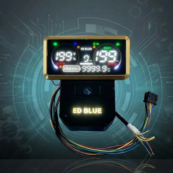The Pro Meter is an advanced digital display unit designed to provide accurate real-time vehicle information with a modern and user-friendly interface. Engineered for electric vehicles and mobility systems, it displays essential data such as speed, battery level, voltage, trip distance, driving mode, indicators, and system status for better control and convenience. The bright LED/LCD screen ensures clear visibility in both day and night conditions, while the sleek premium design enhances the dashboard appearance. Built with durable electronic components and a strong outer housing, the Pro Meter is designed to withstand vibration, daily use, and changing environmental conditions. Its multi-wire connection system allows easy integration with controllers and vehicle electrical systems for smooth installation. Ideal for electric scooters, e-bikes, rickshaws, utility vehicles, and custom EV applications, it improves monitoring, riding confidence, and operational efficiency. With low maintenance needs and dependable accuracy, the Pro Meter is a perfect solution for smart electric mobility systems.