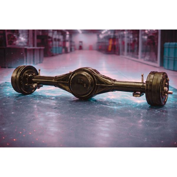 The 38-Inch Heavy-Duty Differential is a precision-engineered drivetrain component designed to provide superior torque management and balanced power distribution for high-performance electric and commercial vehicles. Measuring 38 inches in total width, this assembly is crafted from high-tensile, heat-treated steel to endure the intense mechanical stresses of heavy-load applications. Its primary function is to allow wheels on the same axle to rotate at different speeds—essential for smooth cornering and maintaining traction on uneven surfaces—while ensuring a consistent delivery of power from the motor. The single-speed internal gear configuration is optimized for mechanical efficiency, reducing energy loss and simplifying the overall drivetrain architecture for easier maintenance. The unit features a robust, weather-sealed housing that protects the internal precision gears from contaminants like dust, moisture, and road debris, ensuring long-term operational reliability in diverse environments. Engineered to minimize rotational vibration, this differential enhances vehicle stability and reduces wear on connected axle shafts and bearings. Its streamlined design allows for seamless integration into various chassis types, making it a reliable choice for manufacturers and technicians looking for a durable solution that balances high load capacity with smooth, quiet operation. By prioritizing structural integrity and precise gear meshing, the 38-Inch Differential delivers the mechanical dependability required for modern transport and industrial mobility.