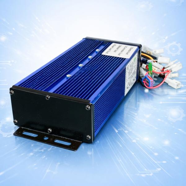 The CONTROLLER SINE WAVE (PRO) is an advanced, high-performance power module designed for precision motor control in high-end electric mobility and industrial applications. Encased in a rugged, deep-blue anodized aluminum extrusion with integrated heatsink fins, this controller is engineered for extreme thermal management, ensuring sustained high-power output without thermal throttling. By utilizing superior Sine Wave FOC (Field-Oriented Control) algorithms, the PRO model provides exceptionally smooth and linear acceleration, near-silent motor operation, and maximized energy efficiency compared to standard controllers. This creates a highly refined user experience while extending the range of the battery pack. The unit features a comprehensive wire harness with high-quality, pre-terminated connectors for effortless integration with motors, batteries, throttles, and displays. Critically, it includes an integrated diagnostics panel with dedicated LED indicators for “Power Fault,” “Controller Fault,” “Throttle Fault,” and “Motor Fault,” allowing for immediate status verification and faster troubleshooting in the field. Built with premium automotive-grade MOSFETs and a sophisticated 32-bit microprocessor, the CONTROLLER SINE WAVE (PRO) offers programmable parameters for regenerative braking, multiple power modes, and current limits. This controller represents a significant professional upgrade, delivering the precise control and robust reliability required for demanding applications where performance and durability are non-negotiable. Its sealed construction ensures resilience against dust and moisture, making it a dependable choice for serious electric drive system developers and operators.