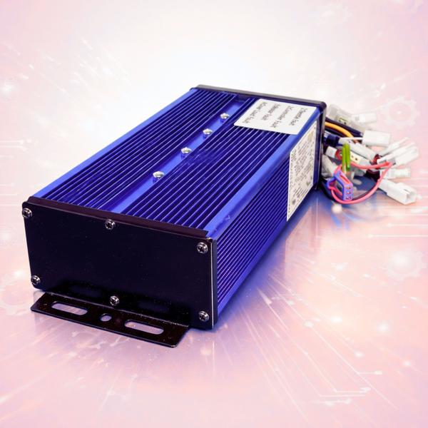 The CONTROLLER SINE WAVE (PRO) is an advanced, high-performance power module designed for precision motor control in high-end electric mobility and industrial applications. Encased in a rugged, deep-blue anodized aluminum extrusion with integrated heatsink fins, this controller is engineered for extreme thermal management, ensuring sustained high-power output without thermal throttling. By utilizing superior Sine Wave FOC (Field-Oriented Control) algorithms, the PRO model provides exceptionally smooth and linear acceleration, near-silent motor operation, and maximized energy efficiency compared to standard controllers. This creates a highly refined user experience while extending the range of the battery pack. The unit features a comprehensive wire harness with high-quality, pre-terminated connectors for effortless integration with motors, batteries, throttles, and displays. Critically, it includes an integrated diagnostics panel with dedicated LED indicators for “Power Fault,” “Controller Fault,” “Throttle Fault,” and “Motor Fault,” allowing for immediate status verification and faster troubleshooting in the field. Built with premium automotive-grade MOSFETs and a sophisticated 32-bit microprocessor, the CONTROLLER SINE WAVE (PRO) offers programmable parameters for regenerative braking, multiple power modes, and current limits. This controller represents a significant professional upgrade, delivering the precise control and robust reliability required for demanding applications where performance and durability are non-negotiable. Its sealed construction ensures resilience against dust and moisture, making it a dependable choice for serious electric drive system developers and operators.