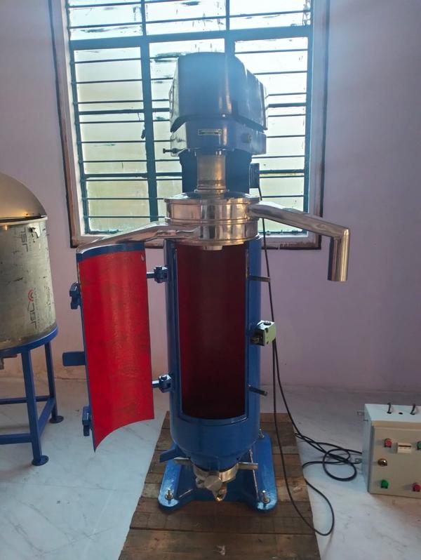 The Mariya Tubular Centrifuge Machine (AS12 Model) is designed for high-speed separation and clarification of liquids. It offers high capacity and efficient performance. The machine is built with stainless steel, ensuring durability and hygienic operation. It is suitable for food and industrial applications. It works on centrifugal force to remove fine impurities and deliver clear output. It ensures minimal product loss and high efficiency. The machine is easy to operate and supports continuous use. It has a compact and sturdy design for stable performance.It is low maintenance, reliable, and available at a budget-friendly price.