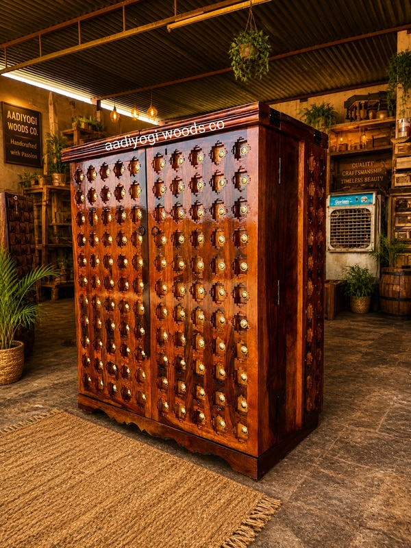 Bring home a perfect blend of heritage craftsmanship and modern functionality with our Antique Wooden Bar Cabinet. Designed to elevate your interiors, this masterpiece reflects luxury, durability, and artistic detailing that never goes out of style.
✨ Product Highlights
Premium Solid Wood Construction
Made from high-quality seasoned wood for long-lasting durability and strength.
Handcrafted Antique Finish
Intricate carvings and vintage polish give a royal, old-world charm.
Spacious Storage Design
Multiple compartments for bottles, glassware, and bar accessories.
Elegant Door Design
Unique panel work with decorative knobs enhances visual appeal.
Multi-Purpose Use
Perfect for home bars, hotels, restaurants, and luxury interiors.
🍷 Why Choose Our Bar Cabinet?
Adds a luxurious statement to your space
Combines traditional craftsmanship with modern utility
Designed for organized and stylish storage
Built to be a long-term investment piece
📐 Customization Available
At NR Concept Industries, we understand every space is unique.
We offer:
Custom sizes & designs
Choice of polish and finish
Branding options for commercial use
🏡 Perfect For
Home bar setups
Lounge areas
Restaurants & cafes
Hotels & resorts