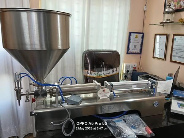 First Tech Packaging, Indore, We have an exclusive range of High-Quality at Low-Cost Semi-Automatic Single Nozzle Pneumatic Paste Filler [10 ML - 100 ML] 