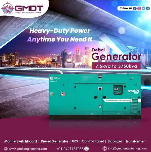 ⚡ 1250 kVA Cummins DG Set in South Africa | Strong, Reliable Power for Demanding Operations by GMDT Engineering

In South Africa, where power interruptions can impact productivity and revenue, having a dependable backup solution is critical. The 1250 kVA Cummins DG Set from GMDT Engineering is built to deliver consistent, high-capacity power for continuous and heavy-duty applications—so your operations stay on track without disruption ⚙️🌍

Whether you’re powering a large industrial facility, hospital, or infrastructure project, this generator ensures stable performance even under demanding load conditions.

🔹 Why Choose 1250 kVA Cummins DG Set? ⚡

Designed for reliability where it matters most:

🔧 Powered by Cummins Engine – Globally trusted for durability & performance
⚡ High Power Output (1250 kVA) – Ideal for large-scale applications
🛢️ Fuel-Efficient Operation – Optimized for lower running costs
🌡️ Advanced Cooling System – Supports long hours of operation
🛡️ Integrated Protection Systems – Ensures safe and stable functioning
🔇 Silent / Acoustic Options – Suitable for commercial and urban setups
📊 Smart Digital Controller – Real-time monitoring & control

🔹 Technical Specifications ⚙️

Engineered for heavy-duty usage:

⚡ Capacity: 1250 kVA
🔌 Voltage: 400V / 415V | 50 Hz | 3 Phase
🔄 Duty: Prime / Standby / Continuous
🧰 Alternator: Stamford / Equivalent
📊 Controller: Deep Sea / Cummins / SmartGen
🛢️ Cooling: Heavy-duty radiator system
🔇 Enclosure: Open / Silent / Super Silent

🔹 Applications Across South Africa 🌍

Perfect for high-demand sectors:

🏭 Large industrial & manufacturing plants
⛏️ Mining & mineral processing units
🏥 Hospitals & healthcare facilities
🏢 Commercial complexes & malls
📡 Telecom & data centers
🏗️ Infrastructure & EPC projects

🔹 Why GMDT Engineering? 🤝

Because your operations need dependable power:

🌍 Proven experience across Africa’s power sector
🧪 Fully tested DG sets with complete documentation
🚛 Export-grade packing & reliable delivery
🔧 Customized solutions based on actual load needs
🤝 Trusted by engineers, contractors & industries

🔹 Our Support 🔧

From planning to performance:

🛠️ Load calculation & DG sizing
📐 Layout & installation guidance
📄 Documentation & approvals support
🚀 Fast dispatch & coordination
🔧 Installation & commissioning assistance

📞 Contact GMDT Engineering – 1250 kVA Cummins DG Supplier in South Africa

📧 Email: svs@gmdtengineering.com
📱 Mobile: +91-9909939829