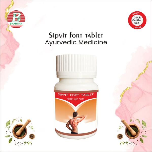                                  SIPVIT FORT TABLET Product Identification•	Generic Name: Sipvit Fort Tablet•	Type: Ayurvedic Patent Medicine•	Primary Indication Area:  Supports male sexual health by improving erectile function, libido, stamina, and overall reproductive performance.Therapeutic Indications•	Supports improvement of male sexual function by enhancing erectile performance, libido, stamina, and overall reproductive wellnessKey benefits include:•	Supports male sexual health by improving libido, erection quality, stamina, and overall sexual performance.Primary Benefit:•	Supports male sexual health by enhancing libido, erectile function, stamina, and overall reproductive vitality.Additional Benefits:•	Improve sperm production and quality — supporting fertility and reproductive outcomes. •	Enhance libido and sexual desire — increasing interest in sexual activity. •	Support hormonal balance (e.g., testosterone) — important for energy, stamina, and erectile function. •	Boost overall vitality and endurance during sexual activityIngredients: SAFED MUSLI (Chlorophytum borivilianum)Botanical Name: Chlorophytum borivilianumPart Used: Root (commonly used in Ayurvedic Vajikaran Rasayana)Traditional Use: Rejuvenator, aphrodisiac, strength & stamina tonic Mechanism of Action in Male Sexual Health (Biochemistry / Pharmacology)1.	Spermatogenic Support & Sperm Quality• Root extracts have been shown to increase sperm count and motility in experimental models, indicating support for spermatogenesis and semen quality. 2.	Antioxidant Protection of Reproductive Cells• Phenolic compounds and antioxidants help reduce oxidative stress in sperm cells, protecting membranes and DNA, which promotes healthier sperm characteristics. SHATAVARI (Asparagus racemosus) Botanical Name: Asparagus racemosusFamily: AsparagaceaePart Used: RootTraditional Use: Rejuvenative tonic (Rasāyana), adaptogen, aphrodisiac, reproductive support Phytoconstituents Relevant to Sexual HealthShatavari root contains:1.	Steroidal saponins (Shatavarins I–IV) – major bioactives linked with hormonal and antioxidant actions. 2.	Flavonoids & polyphenols – antioxidant effects. 3.	Alkaloids & mucilage – tissue nourishment and soothing.  Mechanism of Action in Male Sexual Health (Biochemistry / Pharmacology)1.	Antioxidant Support & Sperm Protection• Shatavari’s saponins and flavonoids neutralize free radicals, protecting sperm from oxidative damage, which is crucial for healthy sperm count, motility, and morphology. 2.	Spermatogenic Enhancement• Experimental evidence suggests Shatavari may improve sperm count, motility, and seminal quality by reducing oxidative stress and nourishing reproductive tissues. MULETHI (Licorice) Botanical Name: Glycyrrhiza glabraPart Used: Root (Yashtimadhu)Traditional Use: Ayurvedic rasāyana for anti inflammatory, antioxidant, digestive support; also used in reproductive tonics in some formulations.  Phytoconstituents Relevant to Male Sexual Health•	Glycyrrhizin & Glycyrrhizic acid – saponin glycosides•	Flavonoids (e.g., glabridin) and phenolic compounds – antioxidant effects  Mechanism of Action in Male Sexual Health (Biochemistry / Pharmacology)1.	Antioxidant Protection of Sperm & Testicular Tissue• Flavonoids like glabridin and other phenolics exert antioxidant effects, scavenging reactive oxygen species (ROS) that damage sperm DNA, cell membranes, and reduce sperm motility and quality. 2.	Anti Inflammatory Action• Licorice compounds can inhibit pro inflammatory pathways (e.g., NF κB), reducing testicular or reproductive inflammation, which may otherwise impair spermatogenesis and tissue health. GOKHARU / GOKSHURA (Tribulus terrestris) Botanical Name: Tribulus terrestrisPart Used: Fruit / HerbTraditional Use: Ayurvedic aphrodisiac (Vrishya), reproductive tonic, urinary support Phytoconstituents Relevant to Male Sexual Health•	Saponins (e.g., protodioscin) — thought to influence hormonal pathways. •	Flavonoids and phenolic compounds — antioxidant effects. Mechanism of Action in Male Sexual Health (Biochemistry / Pharmacology)1.	Nitric Oxide Mediated Erectile Support• Gokshura extracts can promote relaxation of penile smooth muscle via NO related pathways, aiding blood flow and erection quality.2.	Aphrodisiac & Libido Enhancement• Human and experimental evidence shows increased sexual desire and function, likely via nervous endocrine modulation and local vascular effects.  AMLA (Indian Gooseberry) Botanical Name: Phyllanthus emblica (syn. Emblica officinalis)Part Used: FruitTraditional Use: Ayurvedic Rasayana (rejuvenator), general tonic for vitality and strength Phytoconstituents Relevant to Male Sexual HealthAmla is rich in nutrients and bioactive compounds including:1.	Vitamin C (Ascorbic acid) – very high antioxidant content. 2.	Polyphenols & Tannins (emblicanin A/B, gallic acid, ellagic acid) – potent antioxidants.3.	Flavonoids (quercetin, kaempferol) – antioxidant and anti inflammatory.4.	 Minerals including Zinc and amino acids – important for reproductive biochemistry.  Mechanism of Action in Male Sexual Health (Biochemistry / Pharmacology)1.	Antioxidant Protection of Reproductive Tissues• Amla’s vitamin C and polyphenols neutralize free radicals (ROS) and reduce oxidative stress, which is crucial for protecting sperm cells and testicular tissue from biochemical damage. 2.	Support for Testosterone Production• By reducing oxidative damage in Leydig cells (testosterone producing cells), amla may help maintain testosterone levels, which are fundamental for libido and sexual function. HALDI (Turmeric) Botanical Name: Curcuma longaPart Used: Rhizome (root Mechanism of Action in Male Sexual Health (Biochemistry / Pharmacology)1.	Antioxidant Protection of Reproductive Tissues• Curcumin, the main active compound in turmeric, is a powerful antioxidant that scavenges free radicals (ROS) and reduces oxidative stress in testicular and sperm cells — protecting sperm DNA and membranes from damage.2.	Supports Sperm Quality & Protection• Curcumin helps improve sperm motility and density in animal studies and protects sperm structure by reducing lipid peroxidation and preserving membrane integrity. 3.	Anti Inflammatory & Cell Protective Actions• Curcumin’s anti inflammatory effect reduces inflammation in reproductive tissues and mitigates testicular damage from stress, toxins, or adverse conditions, helping maintain reproductive function. KAUNCH / KAUNCH BEEJ (Mucuna pruriens) Botanical Name: Mucuna pruriensPart Used: Seeds (Beej) Mechanism of Action in Male Sexual Health (Biochemistry / Pharmacology)1.	Dopamine Precursor (L DOPA) Boost• Kaunch seeds contain L DOPA, a biochemical precursor to dopamine — increasing dopamine levels in the brain helps enhance libido, arousal, and sexual desire. Higher dopamine can also support testosterone synthesis through the hypothalamic pituitary gonadal axis2.	Testosterone & Hormonal Support• By modulating neurotransmitters and supporting luteinizing hormone (LH) release, Kaunch may help support natural testosterone production — the key hormone for male libido, energy, and reproductive function. VIDHARA (Elephant Creeper) Botanical Name: Argyreia speciosa (syn. Argyreia nervosa)Family: ConvolvulaceaePart Used: Roots, seeds, leaves (roots most commonly) Traditional Use: Ayurvedic Vajikarana (aphrodisiac) and rejuvenative tonic, used to support male sexual health, sperm quality, and vitality.  Mechanism of Action in Male Sexual Health (Biochemistry / Pharmacology)1.	Aphrodisiac & Reproductive Stimulation• Vidhara is traditionally considered aphrodisiac (Vajikarana), and its root extracts are used to enhance libido, sexual vigor, and reproductive function in Ayurveda. 2.	Support for Sperm Count & Quality• Ayurvedic uses include improving sperm count and supporting semen quality, likely through antioxidant and tissue nourishing effects on reproductive organs. KHARETI (Khareti / Atibala / Bala) Botanical Name: Sida cordifoliaSanskrit Name: Balā (Bala)Common English Name: Country MallowParts Used: Roots, leaves, seeds, stems (traditional use)  Mechanism of Action in Male Sexual Health (Biochemistry / Pharmacology)1.	Vajikarana (Aphrodisiac) & Reproductive Support• Khareti (Bala) is traditionally classified as a Vajikarana herb — meaning it supports libido, sexual desire, and reproductive vigor in males 2.	Testosterone & Hormone Related Support• By helping balance male hormones and nerve tone, it may enhance sexual drive and reproductive function. HARAD (Haritaki / Terminalia chebula) Botanical Name: Terminalia chebulaPart Used: Fruit Mechanism of Action in Male Sexual Health (Biochemistry / Pharmacology)1.	Astringent & Antioxidant Phytochemicals• Harad contains tannins (chebulinic acid, chebulagic acid), gallic acid, ellagic acid, and flavonoids — all strong antioxidants that protect cells from oxidative stress. These biochemical antioxidants help maintain general reproductive tissue health by neutralizing free radicals. 2.	Traditional Rasayana & Aphrodisiac Action (Short Term Use)• In classical Ayurvedic texts, Harad is described as Rasayana (rejuvenative) and in small doses can increase sexual energy and address premature ejaculation or nocturnal emissions due to its astringent and balancing effect on tissues. AKARKARA (Anacyclus pyrethrum) Botanical Name: Anacyclus pyrethrumPart Used: RootTraditional Use: Ayurvedic Vajikarana (aphrodisiac), reproductive tonic Mechanism of Action in Male Sexual Health (Biochemistry / Pharmacology)1.	Libido & Aphrodisiac Stimulation• Contains Alkylamides and Anacyclin, which stimulate nerve centres and sexual desire, traditionally increasing libido and willingness for sexual activity. 2.	Spermatogenic & Testosterone Support• In experimental studies, extracts increased testosterone and androgen levels, and enhanced sperm count, motility, and viability by influencing hormone pathways and testicular function. LAJWANTI (Sensitive Plant / Mimosa pudica) Botanical Name: Mimosa pudicaFamily: FabaceaeParts Used: Whole plant / seeds (traditionally) Mechanism of Action in Male Sexual Health (Biochemistry / Pharmacology)1.	Strengthening & Nourishing Action• Traditionally, Lajwanti seed powder is regarded as balya (strength promoting) — believed to nourish reproductive tissues, support stamina, and help improve male reproductive vitality. 2.	Antioxidant & Anti Inflammatory Effects• Contains alkaloids, flavonoids, tannins, saponins, glycosides, phenolic acids, and sterols, which provide antioxidant and anti inflammatory actions — these helps protect cells from oxidative stress and may support general tissue health relevant to reproductive function. TALMAKHANA (Kokilaksha) Botanical Name: Hygrophila auriculata (syn. Hygrophila spinosa, Asteracantha longifolia)Family: AcanthaceaePart Used: Seeds (primarily) / Roots & leaves also used traditionally  Mechanism of Action in Male Sexual Health (Biochemistry / Pharmacology)1.	Aphrodisiac & Reproductive Support• Talmakhana is traditionally considered a Vrishya (aphrodisiac) herb in Ayurveda, used to enhance libido, sexual drive, and stamina in men. 2.	Support for Sperm Quality & Hormonal Balance• In traditional practice, it is believed to improve sperm quality, semen strength, and reproductive function, possibly by supporting hormonal balance.  VIDARIKAND (Indian Kudzu) Botanical Name: Pueraria tuberosaPart Used: Tuberous rootTraditional Use: Rasayana (rejuvenator), Balya (strength promoting), Vrishya (aphrodisiac) herb in Ayurveda, used to support reproductive health and vitality.  Mechanism of Action in Male Sexual Health (Biochemistry / Pharmacology)1.	Spermatogenic & Reproductive Tissue Support• Vidarikand bioactive compounds nourish Shukra dhatu (semen) and reproductive tissues, traditionally increasing sperm count, motility, and semen quality. 2.	Androgenic & Hormonal Modulation• Phytoestrogens and Isoflavonoids like puerarin, daidzein, genistein, and biochanin A may influence the hypothalamic–pituitary–gonadal axis, supporting release of FSH, LH, and testosterone, which are essential for libido and sexual performance.KALI MUSLI (Black Musli) Botanical Name: Curculigo orchioidesPart Used: Rhizome / Root Mechanism of Action in Male Sexual Health (Biochemistry / Pharmacology)1.	Aphrodisiac (Vrishya) & Libido Support• Kali Musli is traditionally used in Ayurveda as a natural aphrodisiac that helps increase sexual desire and drive. 2.	Spermatogenic & Reproductive Function• It is associated with spermatogenic activity, helping improve sperm count, motility, and seminal quality, supporting male fertility.  SEMAL MUSALI (Semal Root / Bombax ceiba) Botanical Equivalent: Bombax ceiba / Bombax mulabaricumParts Used: Root (musli), sometimes flower or bark used in formulations  Mechanism of Action & Uses (Traditional / Ayurvedic Context)1.	Balya (Strength Promoting) & Rejuvenative Action• Semal musali (root) is traditionally used as a balya (body strengthening) and nutritive tonic to support overall energy and vitality, similar to other Musali herbs. 2.	Vrishya (Aphrodisiac / Reproductive Support)• In Ayurveda, Semal musali is considered to have vrishya (aphrodisiac) and balya effects that help with sexual weakness, seminal depletion, and reproductive debility — often used in shukrakshaya (semen loss) and weakness. KALI MIRCH (Black Pepper) Botanical Name: Piper nigrumPart Used: Dried fruit (peppercorn) Mechanism of Action in Male Sexual Health (Biochemistry / Pharmacology)1.	Improves Blood Flow & Erections• Black pepper contains piperine, which can enhance circulation and vasodilation, supporting better blood flow — key for strong and sustained erections. 2.	Supports Testosterone & Hormonal Balance• Piperine may help boost natural testosterone levels and testicular function, which supports libido, sexual desire, and reproductive health. SALAM PANJA (Marsh Orchid / Dactylorhiza hatagirea) Botanical Name: Dactylorhiza hatagireaCommon Names: Salam Panja, Salab Panja, Hatta Haddi, Panchaule, Marsh OrchidPart Used: Tuberous roots (resembling hand/fingers)  Mechanism of Action in Male Sexual Health (Biochemistry / Pharmacology)1.	Aphrodisiac & Libido Enhancing Action• Traditionally classified as a strong Vrishya (aphrodisiac) in Ayurvedic and Unani systems, the root extract is believed to enhance sexual desire and vigor. 2.	Supports Sperm Quality & Reproductive Function• Used to improve sperm count, motility, and semen quality, making it a traditional shukra dhatu (semen) nourishing herb. CHOTI ELAICHI (Cardamom) Botanical Name: Elettaria cardamomumPart Used: Seeds / pods Biochemistry / Mechanism of Action in Male Sexual Health1.	Improved Blood Circulation• Cardamom contains essential oils that can improve blood circulation, which is important for delivering nutrients and oxygen to reproductive organs. Better circulation supports overall vitality and reproductive tissue health. 2.	Antioxidant Protection• Rich in antioxidants (e.g., cineole, terpenes, flavonoids), cardamom helps reduce oxidative stress, which can protect sperm cells and reproductive tissues from free radical damage.CHINI (Sugar – Dietary Sucrose) Common Source: Table sugar, sweets, desserts, sugary drinksBotanical Equivalent: Derived from Saccharum officinarum (sugarcane) sugar Biochemistry / Mechanism of Action in Male Sexual Health1.	Negative Impact on Sperm Quality• Higher dietary sugar intake is associated with lower sperm concentration and poorer semen quality, likely due to metabolic and oxidative effects of excess sugar. 2.	Metabolic Dysregulation & Sexual Function• Even slight elevations in blood sugar (below diabetes thresholds) can correlate with reduced sperm motility and impaired erectile function, indicating blood glucose regulation affects sexual physiology.  LOHA BHASMA (Lauha Bhasma / Iron Bhasma) Source: Purified and calcined iron processed through Rasashastra methods in Ayurveda.  Therapeutic Indication Iron supplement to treat anaemia, improve energy, strength, and support male sexual health (via aphrodisiac and stamina enhancing properties). Primary Benefit Improves iron status, reduces weakness/anaemia, and supports strength and libido. Other Benefits •	Boosts haemoglobin and energy levels•	Enhances overall vitality and stamina•	Acts as a rejuvenative (Rasayana)•	May improve male sexual function and stamina due to Vrishya and Balya properties•	Supports digestion and immunity Shudh Shilajit (Pure Shilajit) Source: Natural mineral resin obtained from high-altitude Himalayan rocks, purified using classical Ayurvedic methods. Therapeutic Indication (Short):Natural rejuvenator that enhances energy, strength, immunity, and male vitality.Primary Benefit:Boosts physical stamina, mental clarity, and overall vitality, while supporting sexual health.Other Benefits:•	Improves energy levels and reduces fatigue•	Enhances endurance and strength•	Acts as a Rasayana (rejuvenative tonic)•	Supports male sexual health and fertility•	Promotes cognitive function and immunity Trivang Bhasma Source: Calcined preparation of Tin (Vanga), Lead (Naga), and Zinc (Yashada) processed through classical Rasashastra methods in Ayurveda. Therapeutic Indication (Short):Natural mineral formulation used to support digestion, metabolism, reproductive health, and overall strength.Primary Benefit:Enhances digestive power, metabolic balance, and sexual vitality.Other Benefits:•	Supports male sexual health and fertility•	Improves energy, stamina, and strength•	Acts as a rejuvenative (Rasayana)•	Helps maintain healthy digestion and nutrient absorption•	Supports immunity and overall well-beingDosage:1.	Dose per intake: 2–3 tablets2.	Frequency: Twice a day (morning & evening)3.	Total daily dose: 2–6 tablets per day-(For 500 mg tablets, this equals 1–3 g/day)4.	How to take: With water, preferably after meals to reduce gastric irritation and improve absorption5.	Precautionso	Do not exceed the prescribed doseo	Monitor for side effectsConsult an Ayurvedic practitioner for:o	Childreno	Elderlyo	Chronic illnessessipvit fort tablet uses, sipvit fort tabletssipvit fort tablet uses in hindi, sipvit fort tablet pricesipvit fort tablet amazon, sipvit fort tablet benefitssipvit fort tablet benefits in hindi, sipvit fort tablet brand namesipvit fort tablet buy online, sipvit fort tablet compositionsipvit fort tablet content, sipvit fort tablet dosagesipvit fort tablet dose, sipvit fort tablet detailssipvit fort tablet english, sipvit fort tablet expiry datesipvit fort tablet generic name, sipvit fort tablet gst ratesipvit fort tablet gst, sipvit fort tablet hindisipvit fort tablet how to use, sipvit fort tablet how to takesipvit fort tablet in hindi, sipvit fort tablet ingredientssipvit fort tablet image, sipvit fort tablet indiasipvit fort tablet ke fayde in hindi, sipvit fort tablet kis kaam aati haisipvit fort tablet manufacturer, sipvit fort tablet mrpsipvit fort tablet manufacturers in india, sipvit fort tablet onlinesipvit fort tablet online shopping, sipvit fort tablet price in indiasipvit fort tablet q10, sipvit fort tablet quantitysipvit fort tablet quality, sipvit fort tablet reviewsipvit fort tablet rate, sipvit fort tablet review in hindisipvit fort tablet supplier