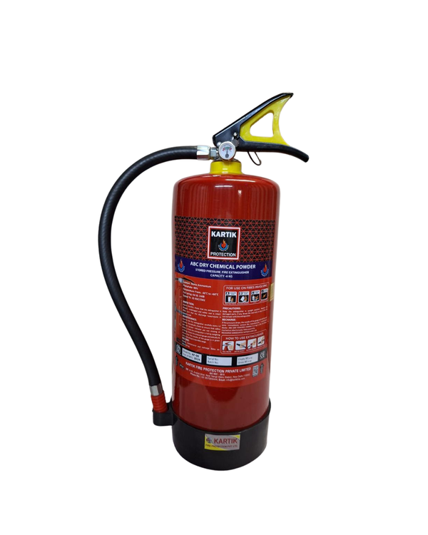 ABC Stored Pressure 6Kg Works on all classes of fire: Effectively combats class A, B, C, and electrically started fires.Extinguishing agent: Mono Ammonium Phosphate Easy snap safety seal: A completely tamper-proof safety seal that can be broken within seconds.Pressure gauge: Easy-to-read gauge that indicates the readiness of the fire extinguisher.Discharge mechanism: A simple mechanism that allows you to control the discharge, optimizing the use of the extinguishing agent.Quality control systems: in house laboratory supervised by QCI to ensure quality and reliability.