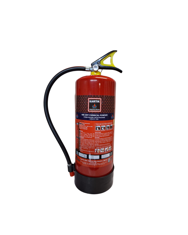 ABC Stored Pressure 9Kg Works on all classes of fire: Effectively combats class A, B, C, and electrically started fires.Extinguishing agent: Mono Ammonium Phosphate (MAP 40)Easy snap safety seal: A completely tamper-proof safety seal that can be broken within seconds.Pressure gauge: Easy-to-read gauge that indicates the readiness of the fire extinguisher.Discharge mechanism: A simple mechanism that allows you to control the discharge, optimizing the use of the extinguishing agent.Quality control systems: in house laboratory supervised by QCI to ensure quality and reliability.