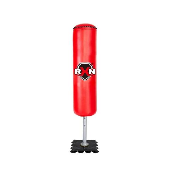 The RXN 4 Feet Free Standing Boxing Punch Bag Stand is designed for convenient and effective boxing and fitness training without the need for ceiling installation. Unlike traditional hanging punching bags, this freestanding design allows you to set up your training station anywhere in your home gym, fitness studio, or workout space.Built with durable PVC leather, the punching surface is designed to withstand repeated punches, strikes, and intense training sessions. The strong PP base can be filled with sand to provide excellent stability and balance during workouts.The narrow base design makes it easier for athletes to move around the bag freely, allowing practice of footwork, bobbing, weaving, and striking combinations without obstruction.Designed for quick and easy assembly, the punching bag comes in two parts that can be connected within minutes, so you can start training immediately.Perfect for boxing practice, MMA training, kickboxing workouts, and general fitness conditioning, the RXN 4 Feet Free Standing Punch Bag helps improve speed, coordination, punch power, and endurance.Freestanding Punch Bag Design: No ceiling installation requiredDurable PVC Leather Construction: Built for long-lasting training performanceStable Fillable Base: Base can be filled with sand for improved balanceCompact Narrow Base: Allows better movement and footwork trainingQuick Assembly Setup: Easy two-part assembly ready in minutesPerfect for Fitness Training: Ideal for boxing, MMA, kickboxing, and cardio workouts