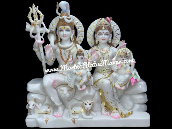 God Shiva family (Parivar) represents four members which are Lord Shiv itself, his wife Maa Parvati, and their two sons Kartikeya and Shri Ganesha. 