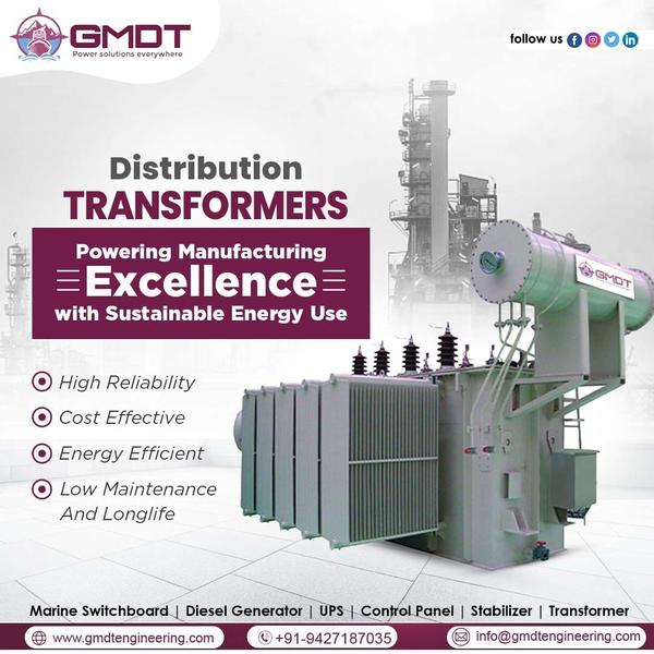 ⚡ Distribution Transformer in Oman | Reliable Power Distribution Solutions by GMDT EngineeringIn Oman, industries, commercial facilities, and infrastructure projects require stable and efficient electrical distribution to operate smoothly. A high-quality Distribution Transformer plays a critical role in delivering safe voltage conversion and dependable power supply for everyday operations ⚙️🌍At GMDT Engineering, we manufacture and supply efficient, durable, and customized distribution transformers designed to perform reliably in demanding climatic and industrial conditions across Oman.🔹 Why Choose Distribution Transformers from GMDT Engineering? ⚡Built for long-lasting and efficient performance:⚡ Reliable Voltage Distribution – Stable and efficient power flow🛡️ Strong Insulation System – Enhanced operational safety and durability🌡️ Designed for Harsh Environments – Performs in high temperatures and dusty conditions📉 Low Loss Design – Improved energy efficiency and reduced operating costs🔧 Low Maintenance Operation – Reliable for continuous usage🔇 Quiet Performance – Suitable for industrial and commercial installations🧪 Fully Tested Before Dispatch – Assured quality and dependable operation🔹 Technical Specifications ⚙️Customized solutions for varied power requirements:⚡ Capacity Range: Up to customized MVA ratings🔌 Voltage Levels: 11kV / 33kV & customized options🔄 Frequency: 50 Hz🧰 Type: Oil-Cooled / Dry-Type Distribution Transformer🌡️ Cooling: ONAN / ONAF🛡️ Insulation Class: IEC compliant📊 Applications: Indoor & outdoor installations🔹 Applications Across Oman 🌍Reliable power solutions for multiple sectors:🏭 Industrial & manufacturing plants🏢 Commercial buildings & business complexes🏗️ Infrastructure & construction projects🛢️ Oil & gas facilities🏥 Hospitals & institutions⚡ Utility & power distribution networks🔹 Why Oman Clients Choose GMDT Engineering 🤝Because reliable power infrastructure needs trusted expertise:🌍 Strong experience across the Middle East, Africa & global markets📐 Customized transformer solutions based on project requirements🧪 Fully tested transformers with technical documentation🚛 Export-grade packing & dependable delivery support🔧 Technical assistance from design to commissioning🤝 Trusted by contractors, consultants & industries🔹 Our Services 🔧Complete support for smooth project execution:🛠️ Load analysis & transformer sizing📐 Engineering & layout planning📄 Documentation & approvals assistance🚀 Fast dispatch & logistics coordination🔧 Installation & commissioning support📞 Contact GMDT Engineering – Distribution Transformer Supplier in Oman📧 Email: svs@gmdtengineering.com📱 Mobile: +91-9909939829