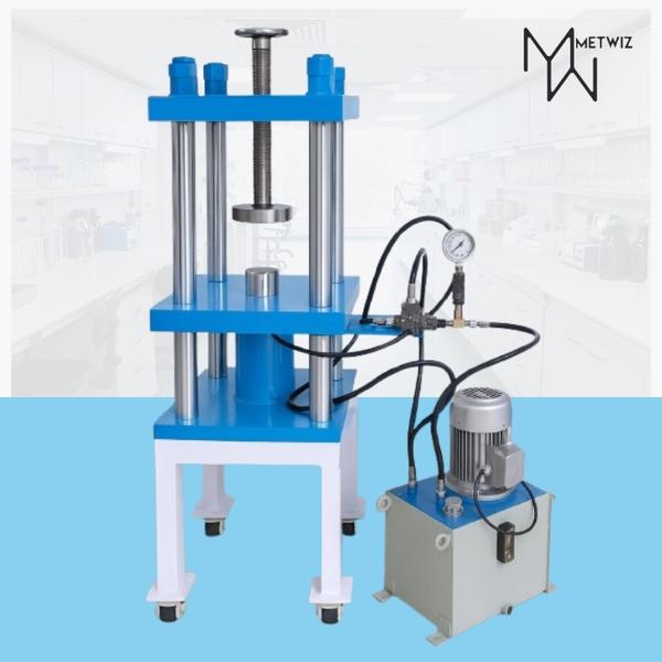 •	Capacity: 25 Ton •	Digitally set Compaction Time, •	Automatic Decompression and Holding Time. •	Interchangeable Die Set. •	Auto Ejection of Pellet. •	Protection for Overheating/ Loading of Oil. •	Normal Operating Pressure: 150bar or Higher. •	Hydraulic Pump Capacity: 3LPM at 250bar or Higher. •	Option to Mount Pellet Breaker for Reusable Pellet Rings. •	Power Required: 3 Phase 50Hz with Neutral and Earth.