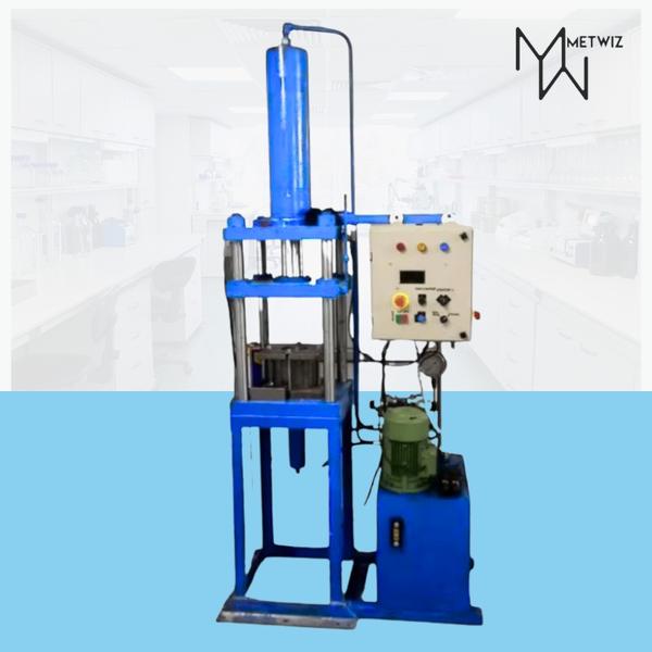 •	Capacity: 25 Ton•	Digitally set Compaction Time, •	Automatic Decompression and Holding Time.•	Interchangeable Die Set.•	Auto Ejection of Pellet.•	Protection for Overheating/ Loading of Oil.•	Normal Operating Pressure: 150bar or Higher.•	Hydraulic Pump Capacity: 3LPM at 250bar or•	Higher.•	Option to Mount Pellet Breaker for Reusable PelletRings.•	Power Required: 3 Phase 50Hz with Neutral andEarth.