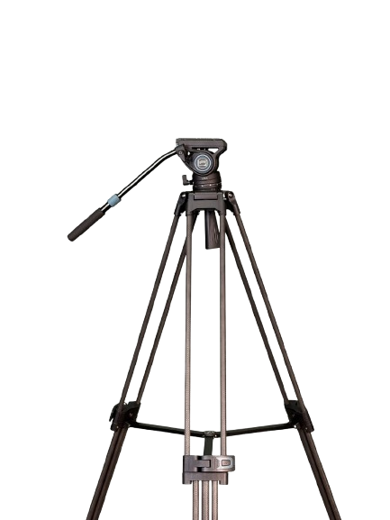 1. Heavy-Duty Construction :- Crafted from high-grade aluminum or carbon fiber for superior stability and durability, ideal for professional use.
2. Fluid Pan & Tilt Head : Includes a 360° fluid pan enabling smooth motion for video shooting and live broadcasts.
3. Adjustable Height : Telescopic legs with quick-release locks allow height adjustments, suitable for various shooting angles.
4. Bubble Level & Precision Control :- Built-in spirit level and handle grip for accurate alignment and smooth adjustments.
6. Rubber Feet with Spikes : Ensures stability on any surface—indoors or outdoors—thanks to dual-mode feet.
7. Detachable Mid-Level Spreader : Adds extra support and reduces vibration, essential for long-duration shoots.
8. Quick-Release Plate : Fast mount and unmount with secure locking for time-efficient shooting.