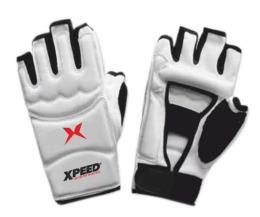 Designed for the demands of taekwondo training and competition, the XPEED XP2003 Taekwondo Gloves combine a precision custom fit with high-performance materials to keep your hands protected and your technique sharp. Whether you are drilling combinations or sparring at full intensity, these gloves deliver the comfort, grip, and durability you need to perform at your bestHigh Quality PU Elastic Construction: Premium polyurethane elastic material provides excellent flexibility and durability, conforming to the natural movement of your hands without restricting technique.Custom Fit Design: Anatomically shaped to follow the contours of the hand, ensuring a snug, secure fit that stays in place during fast exchanges and pad work.Sweat Absorption: Advanced moisture-wicking inner lining draws sweat away from the skin, keeping your hands dry and comfortable throughout extended training sessions.Breathable and Elastic Hollow Palm Design: The open-palm hollow construction promotes maximum airflow to the palm area, reducing heat buildup and improving ventilation during intense sparring rounds.Lightweight Profile: Slim, low-profile design does not interfere with hand speed or technique, making these gloves ideal for both training and competition use.Available in White, Sizes S to XL: Suitable for juniors and adults across all training levels.SpecificationsMaterial: High Quality PU ElasticPalm Design: Breathable hollow open-palmFit: Custom anatomical fitSizes: S, M, L, XLColor: WhiteSold: Per pairSuitable For: Taekwondo training and competition