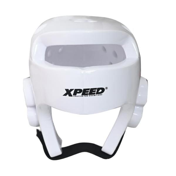 Engineered for serious practitioners, the XPEED XP2467 Taekwondo Forming Headguard delivers professional-grade head protection for both training sessions and competitive bouts. Built with precision one-time molding technology, this headguard conforms to the natural contours of your head for a secure, distraction-free fit every time you step on the mat.Premium NBR Foam + PU Coating: High-density NBR foam core absorbs and disperses impact energy effectively, while the durable PU outer coating resists abrasion and extends product life.One-Time Molding Construction: Precision-formed shell ensures a consistent, anatomically correct fit that does not deform over time.Hook and Loop Chin Strap: Adjustable chin closure allows you to fine-tune the size and tightness for a snug, stable fit during fast-paced sparring and competition.Lightweight and Breathable Design: The close-fitting, ventilated structure keeps the headguard light on your head while promoting airflow to reduce heat buildup during extended training.Full Head Coverage: Designed to protect all critical areas of the head including the crown, sides, and back, minimizing injury risk during high-intensity exchanges.Deodorizing Properties: Built-in odor-resistant materials keep the headguard fresh through repeated use.Available in Multiple Colors: White, Red, and Blue to suit club requirements and competition regulations.SpecificationsMaterial: NBR Foam + PU CoatingConstruction: One-time moldingClosure: Hook and loop chin strapSizes: S, M, L, XLColors: White, Red, BlueSuitable For: Training, sparring, and competition
