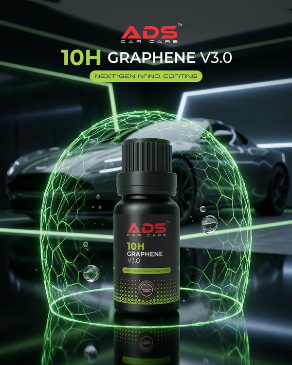 ADS 10H Graphene Ceramic Coating V3.0By Auto Detailing Solutions (ADS)✅ Advanced Graphene-infused coating technology✅ Up to 3 Years Protection 🛡️✅ Enhances Deep Gloss & Paint Clarity✅ Strong Hydrophobic Effect & Self-Cleaning Behavior✅ Better resistance to Heat, UV & Environmental Damage💎 Perfect step-up from basic coatings — more performance, more value💰 Ideal for Mid-range Coating Packages & Higher Ticket billing📦 Pack Size: 15 ML / 50 ML
