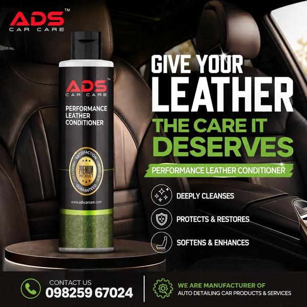 ADS Performance Leather ConditionerBy Auto Detailing Solutions (ADS Car Care)🛋️ Designed to Nourish, Protect & Maintain leather surfaces✅ Restores Softness & Natural feel✅ Enhances Rich leather finish (no greasy shine)✅ Helps prevent Cracking, Fading & Dryness✅ Keeps leather Supple & long-lasting✅ Professional-grade formula for consistent results💎 Perfect for Interior Detailing & Premium PackagesPack Size* 500 ML
