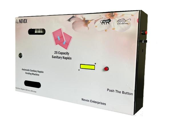 The 25 Capacity Automatic Sanitary Pad Vending Machine is a smart and hygienic solution designed for schools, colleges, offices, factories, hospitals, malls and commercial spaces. This free-operated vending machine allows easy and quick dispensing of sanitary napkins through a simple push button mechanism, ensuring better menstrual hygiene management for women and girls.Built with a durable metal body and user-friendly design, the machine provides smooth automatic dispensing without the need for coins or UPI payments. It is ideal for organizations looking to offer free sanitary napkins as part of women empowerment and hygiene initiatives.  Product Features*Automatic sanitary pad dispensing system*Easy push button operation*Free dispensing mechanism for public welfare use*Compact and space-saving wall mounted design*Strong and durable MS powder coated body*Smooth and reliable performance*Hygienic and touch-friendly operation*Low maintenance and easy refill system*Suitable for high-traffic women washrooms*Ideal for CSR projects and government installations