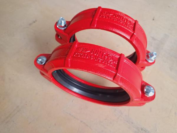 Coupling Type	RigidBody Material	Ductile IronSize	1/2 inchMaterial	SG IronGasket Material	EPDMCoating	Red PaintedPressure Rating	25 barUsage/Application	Structure PipeBrand	R. B.Technique	STYLE-77Application	Water Line, Process Piping, HVAC, Fire FightingBolt Material	Carbon SteelSurface Finish	Color CotingWorking Pressure	35 barMinimum order quantity: 10 PieceSGI GROOVED COUPLING MOC : DI / SGIPRESSURE RATING : UPTO 40KGSIZE : 1/2“ TO 18”RUBBER SEAL : EPDM / SILICON / VITON / NATURAL
