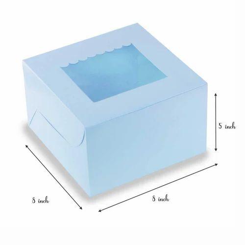 White Paper Plain 1 Cupcake Box With Window (White), For Cake Packaging