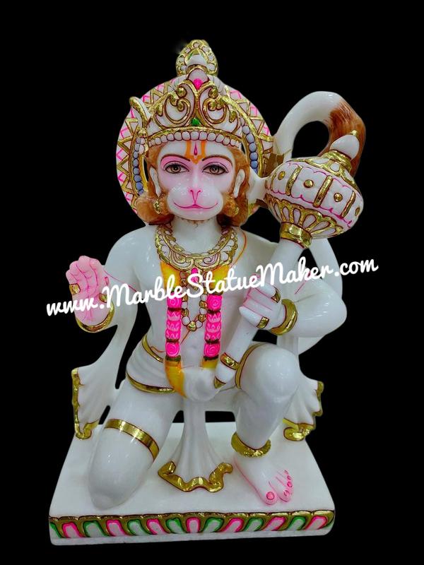 White marble Hanuman ji Statue