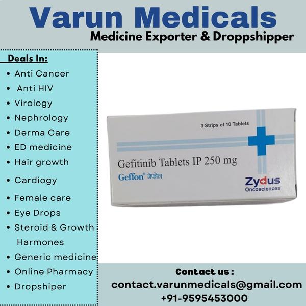 Geffon 250mg Tablet is an antineoplastic drug belonging to the tyrosine kinase inhibitors, containing the active ingredient Gefitinib. It is used to treat non-small cell lung cancer. Non-small cell lung cancer is a disorder in which cells multiply in an uncontrolled and abnormal manner in the tissues of the lung. It is used in patients where the NSCLC cancer has spread to other parts of the body, who have certain types of abnormal epidermal growth factor (EGFR) genes, and patients who have not received any cancer treatment.