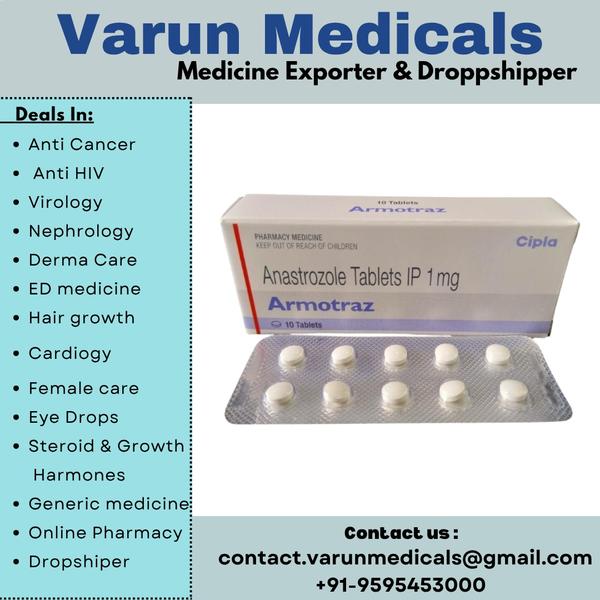 Armotraz Tablet is used alone or with other treatments, such as surgery or radiation, to treat early breast cancer in postmenopausal women. It can also be used as the first line treatment of advanced breast cancer that has spread within the breast or to other areas of the body.Armotraz 1mg Tablet contains Anastrozole, a medication used primarily in the treatment of hormone receptor-positive breast cancer in postmenopausal women. It is a member of the class of medications known as aromatase inhibitors, which function by reducing the body's production of estrogen.